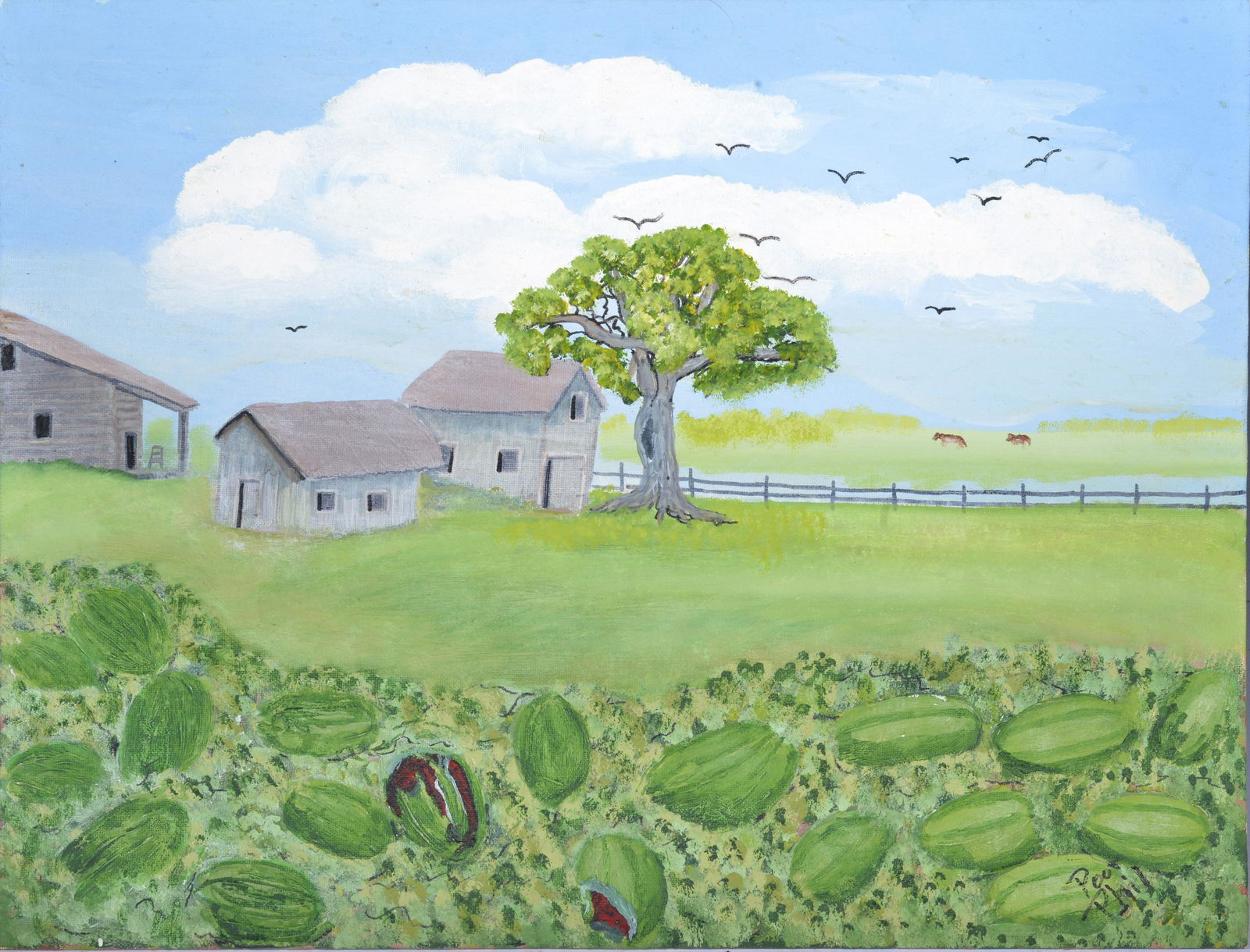 PHYLIS LONG "PO PHIL" FOLK ART PAINTING (1 of 3)