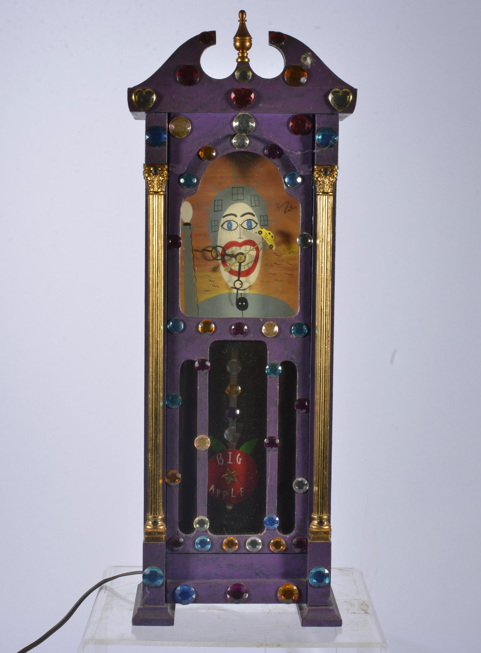 BENNY CARTER FOLK ART PAINTED MINIATURE CLOCK (1 of 6)