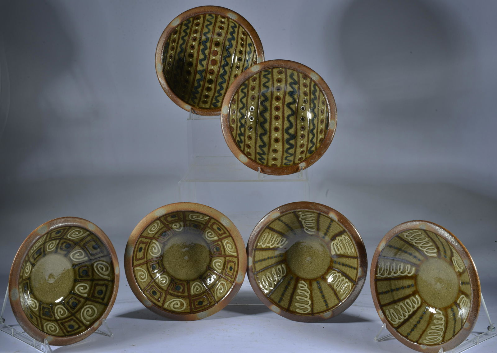 MATT JONES NORTH CAROLINA POTTERY BOWLS (6) (1 of 2)