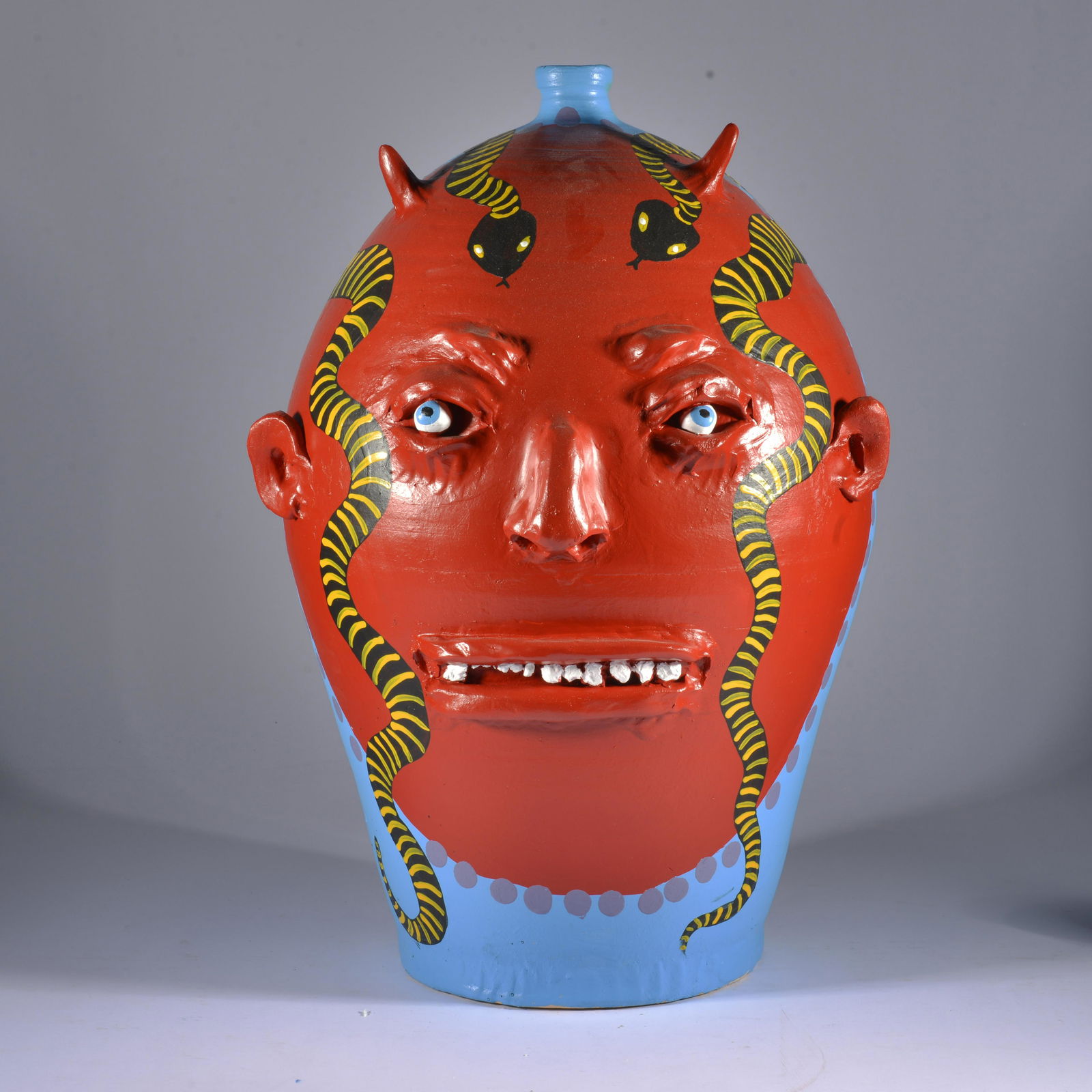 MARVIN BAILEY LARGE DEVIL FACE JUG (1 of 4)