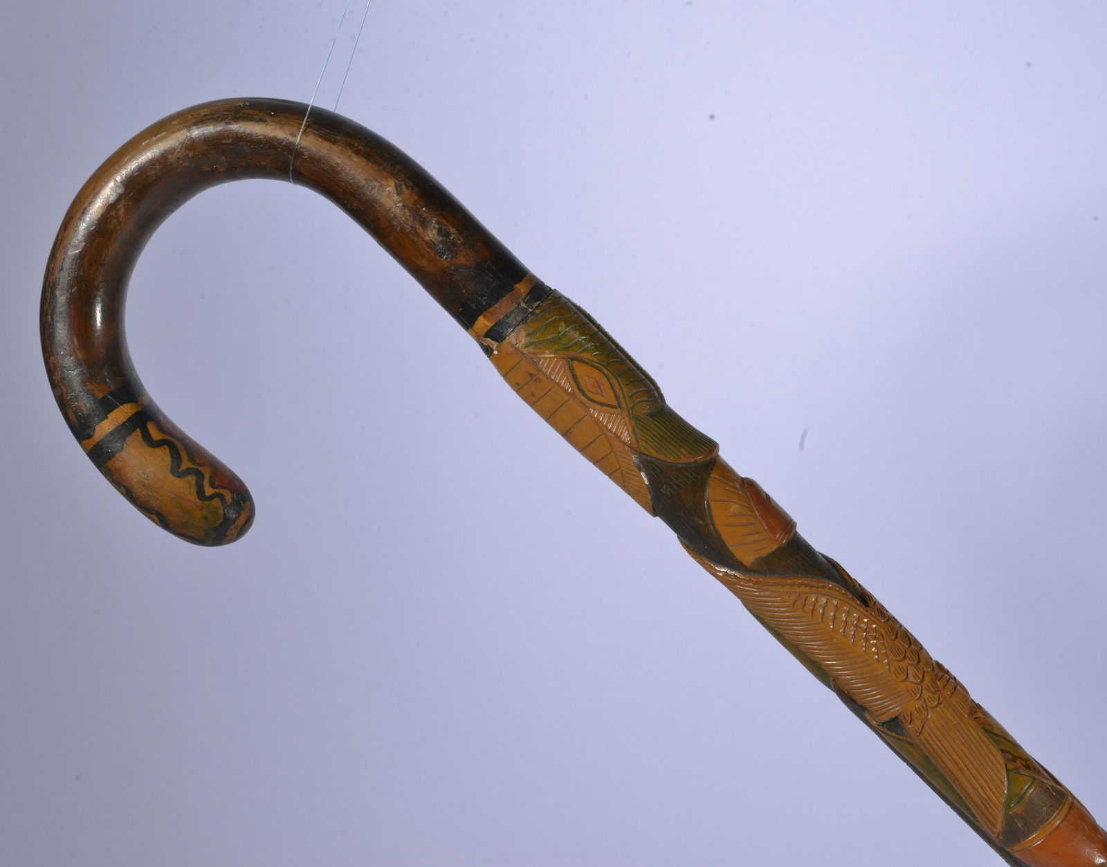 MEXICAN CARVED FOLK ART CANE (1 of 9)