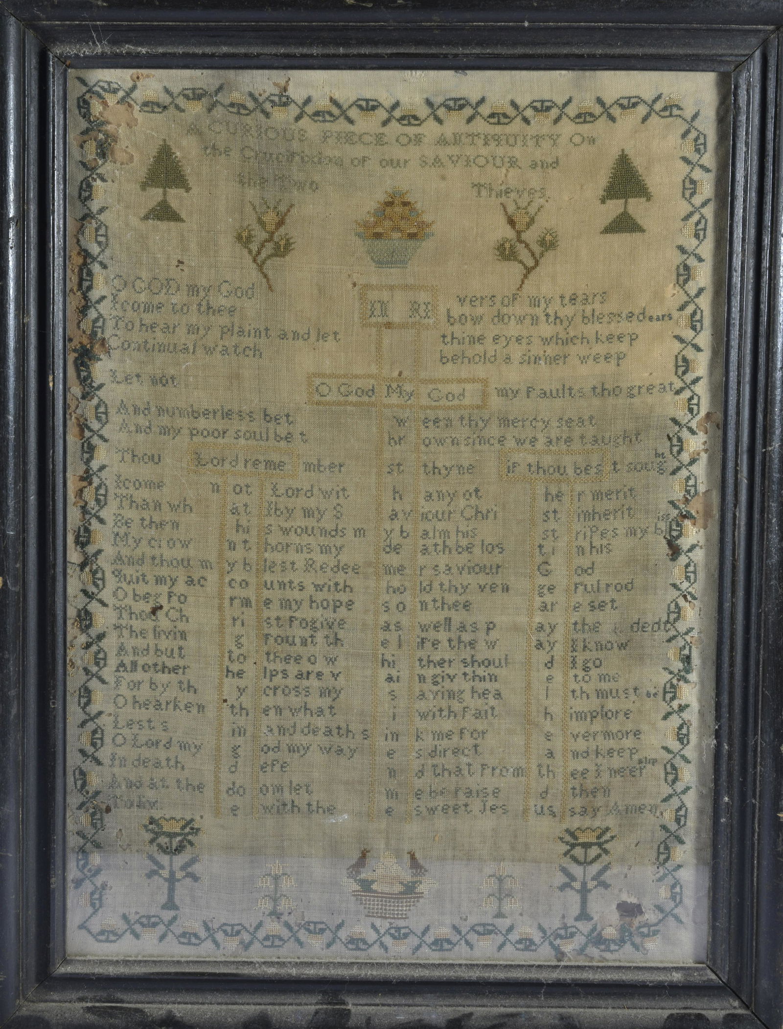 EARLY 1800S NEEDLE WORK SAMPLER (1 of 3)