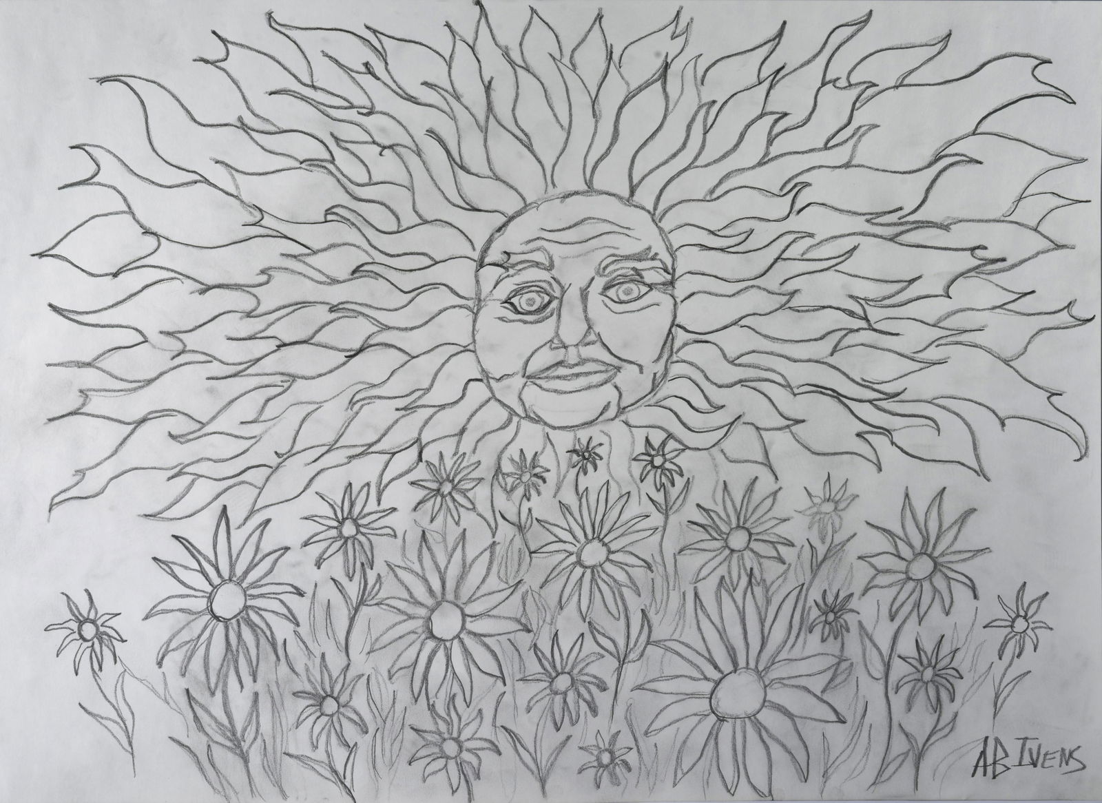 ROGER IVENS "AB THE FLAGMAN" DRAWING (1 of 4)