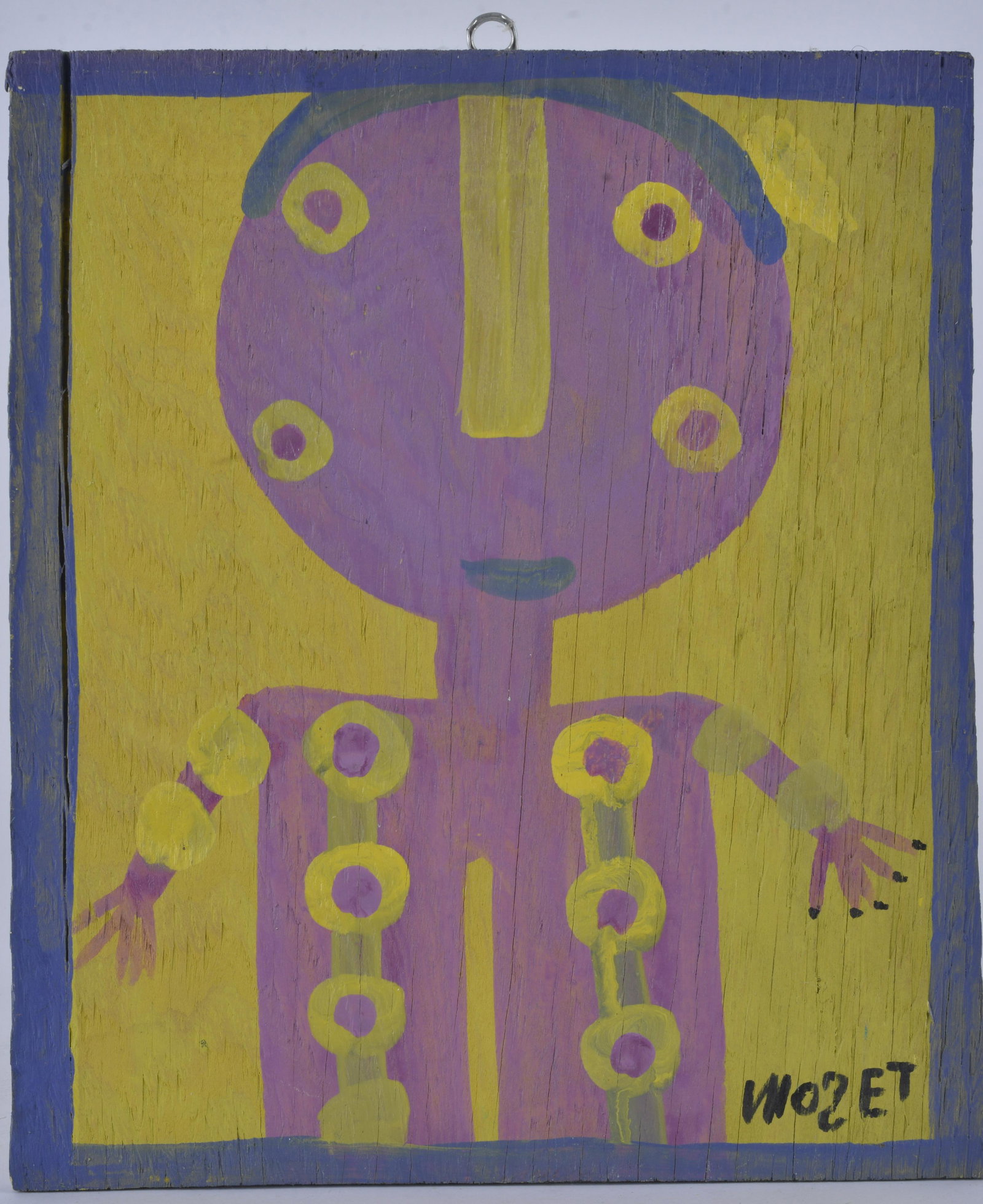 MOSE TOLLIVER (1918 - 2006): paint on wood. Signed lower right. 12" x 14"