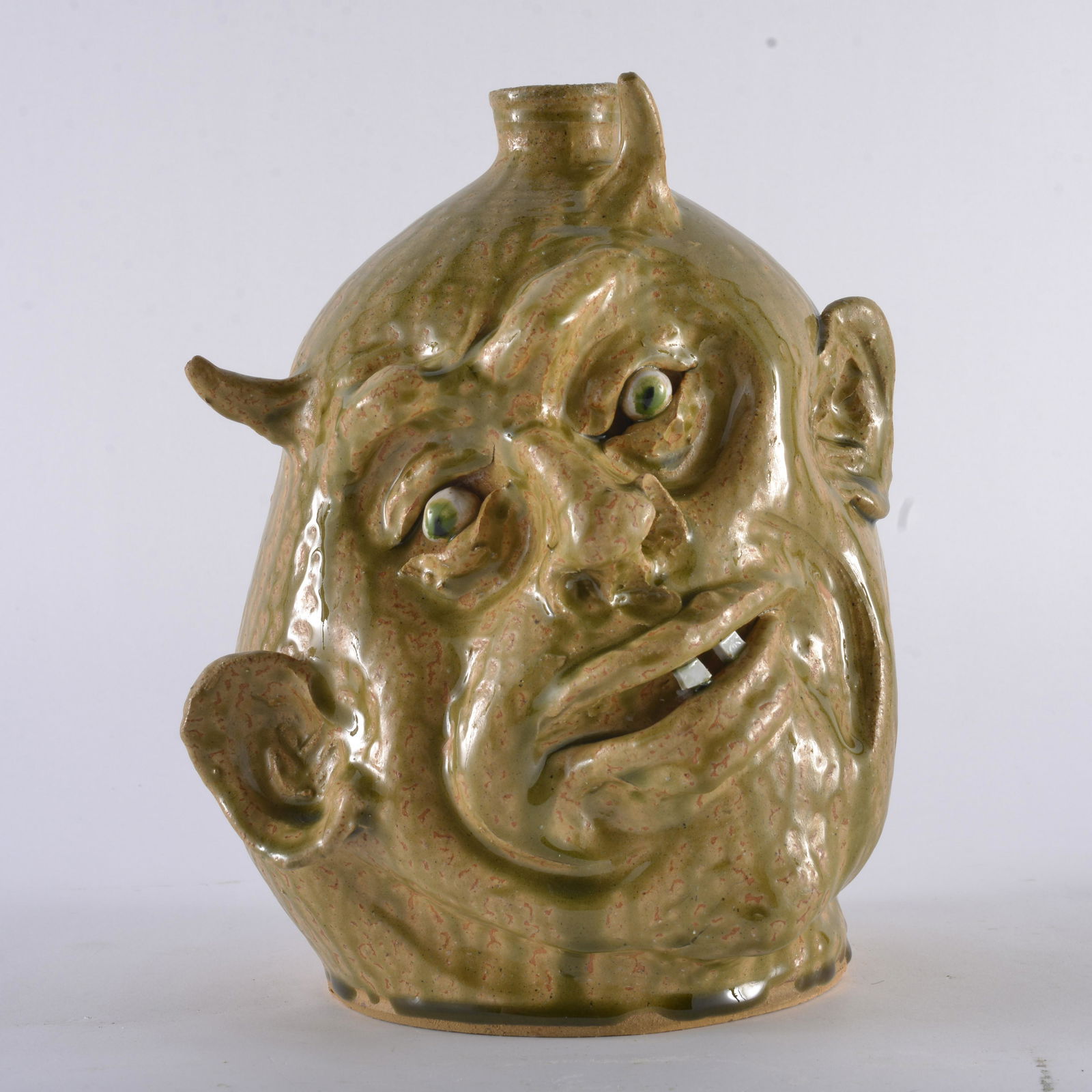 MARVIN BAILEY SIDEWAYS DEVIL FACE JUG (1 of 4)