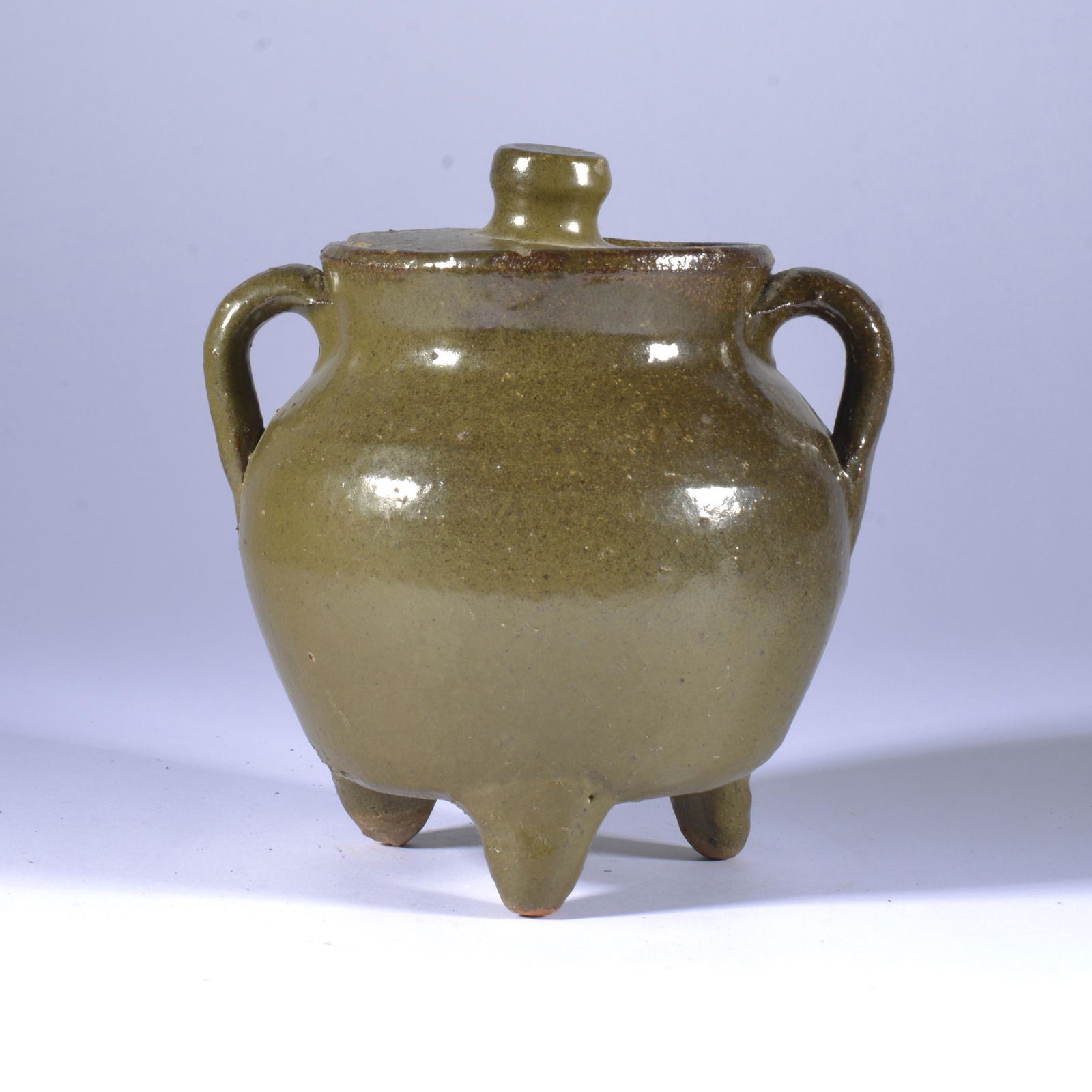 LANIER MEADERS LIDDED 3 LEG BEAN POT 1970's GA (1 of 5)