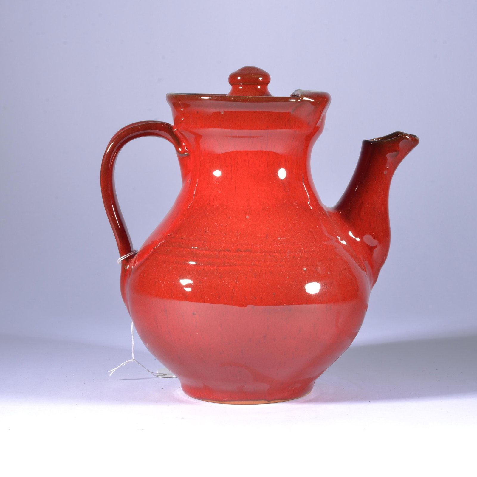 MELVIN ML OWENS RARE RED TEAPOT SEAGROVE NC: Melvin L (ML) Owens (b1917-d2003) was one greatest potters in NC history, part of a family tradition that continues. His children that are potters include Bobby, Vernon (co-owner of Jugtown w/ his wif