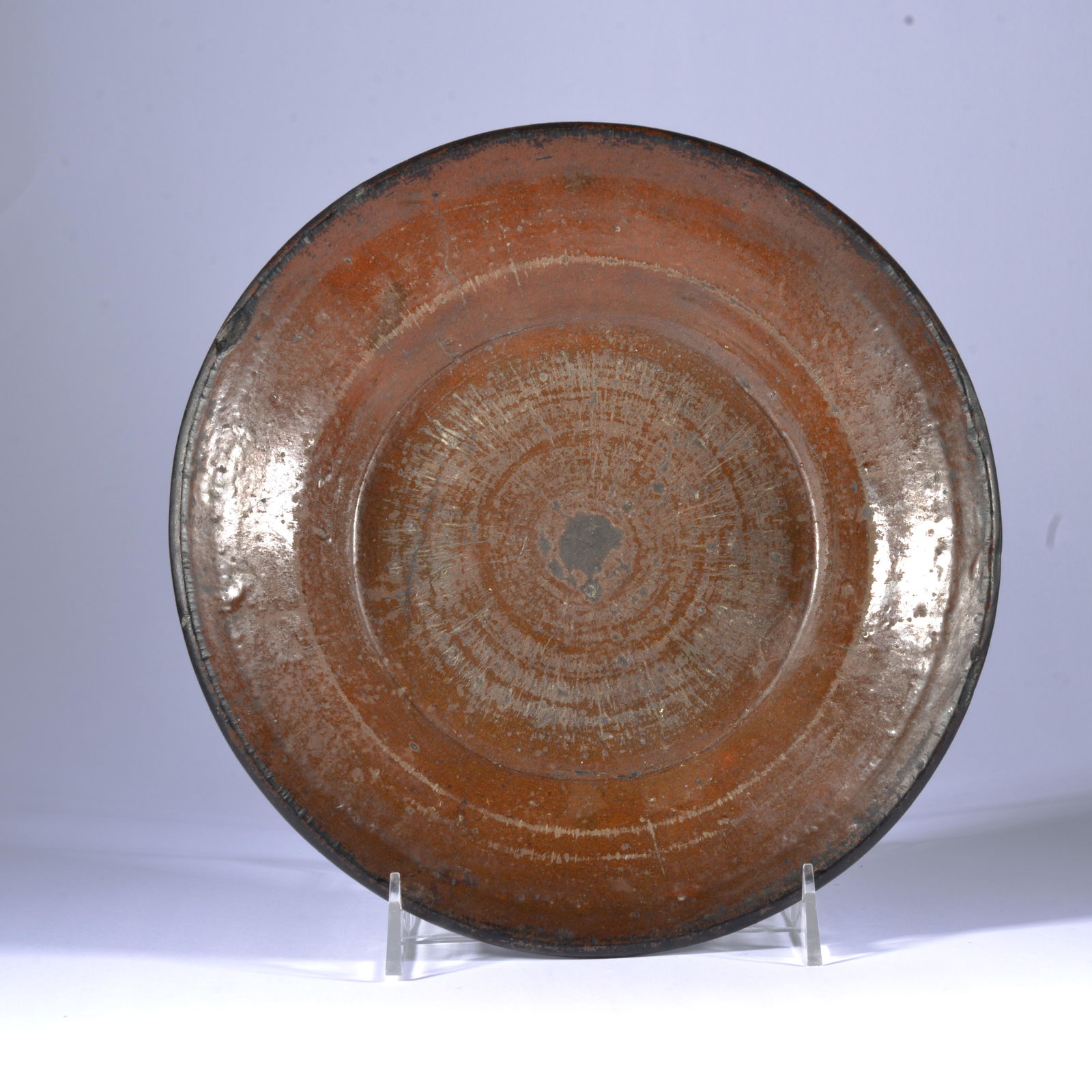 ALAMANCE COUNTY DIRT DISH SMALL BOTTOM EARLY 19TH CENTURY (1 of 9)