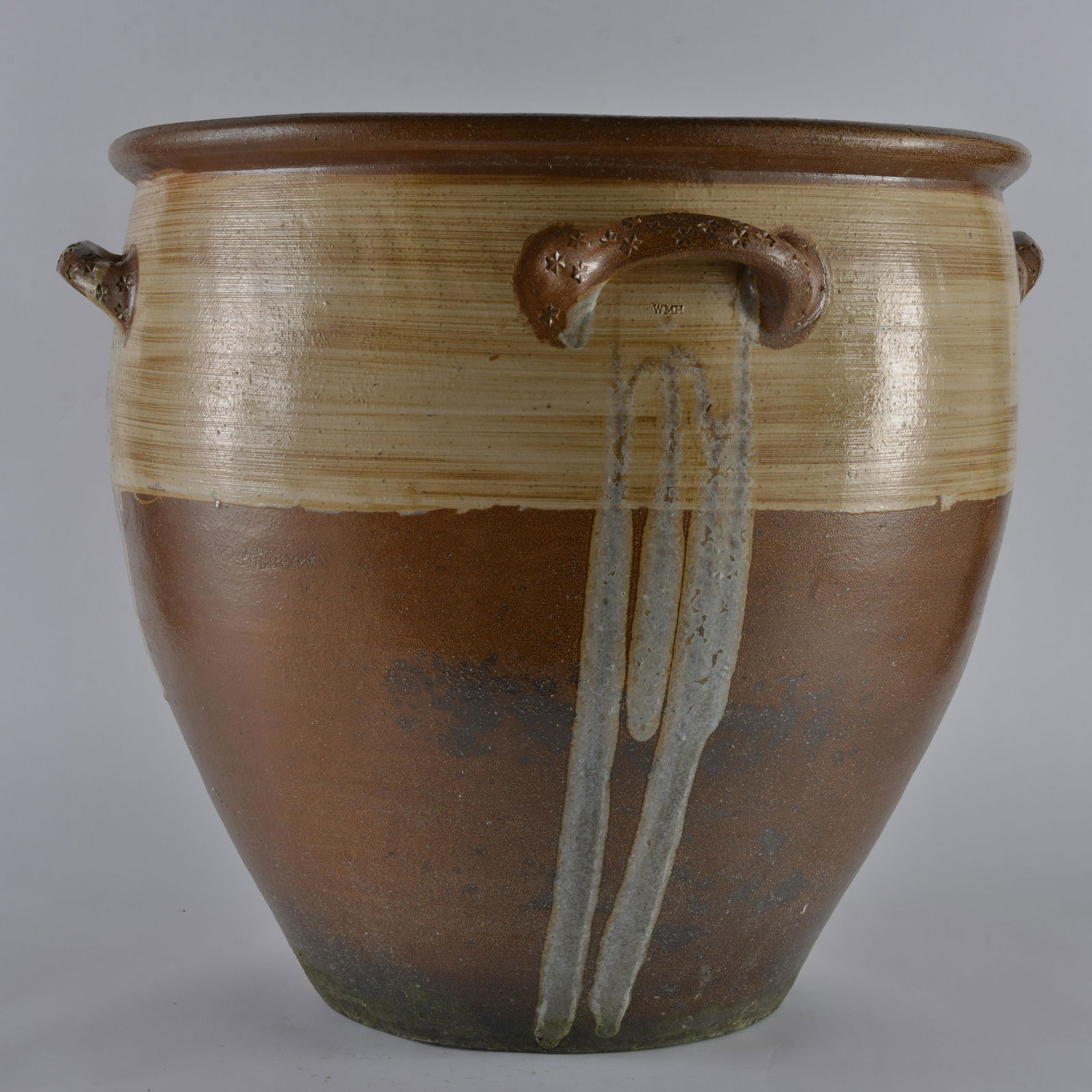 MARK HEWITT POTTERY UNIQUE FOLK POT, AMERICAN FLAG HOMAGE, CIRCA 1987 (1 of 12)