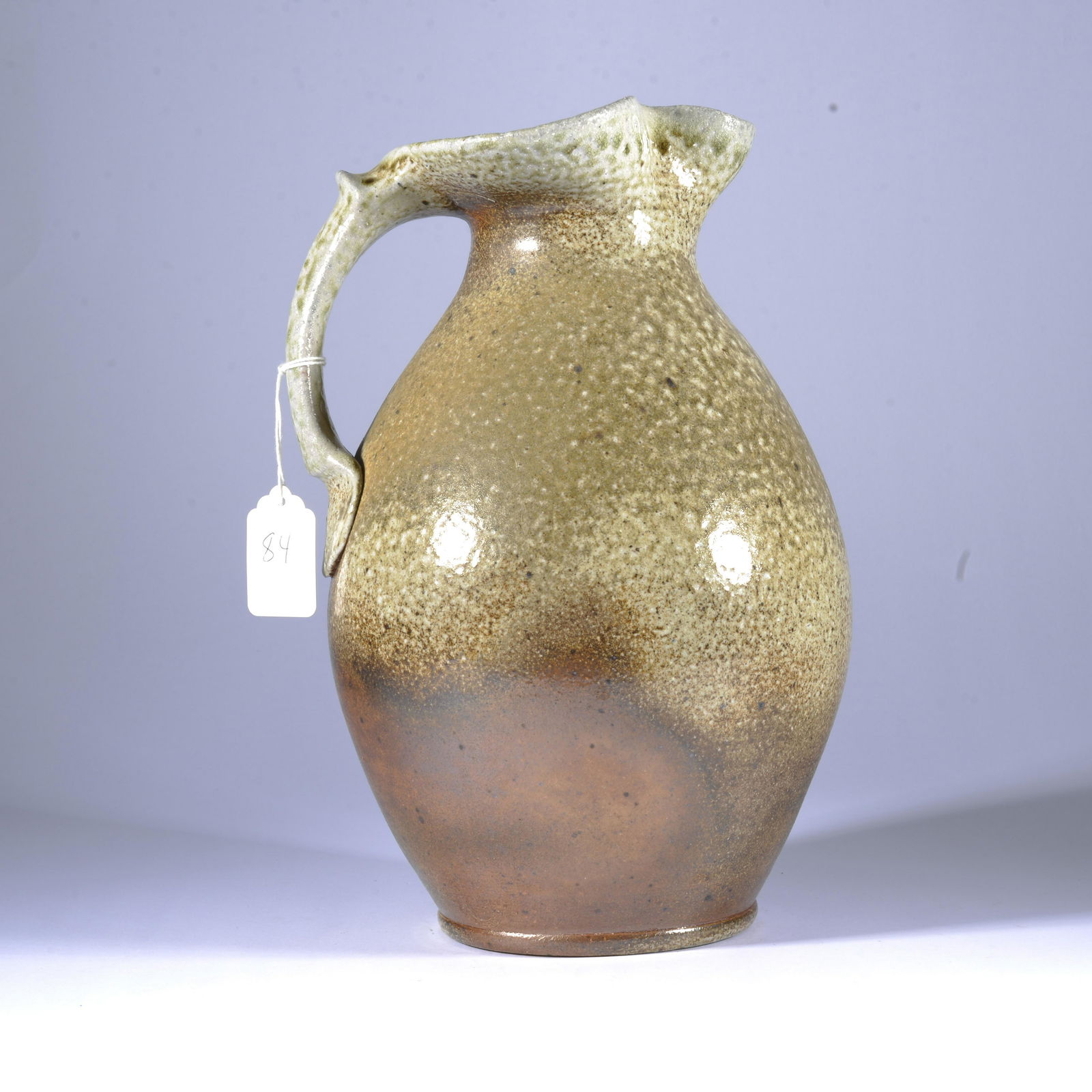 SIGNED 'SK' NC SALT GLAZE POTTERY PITCHER PIEDMONT AREA (1 of 3)