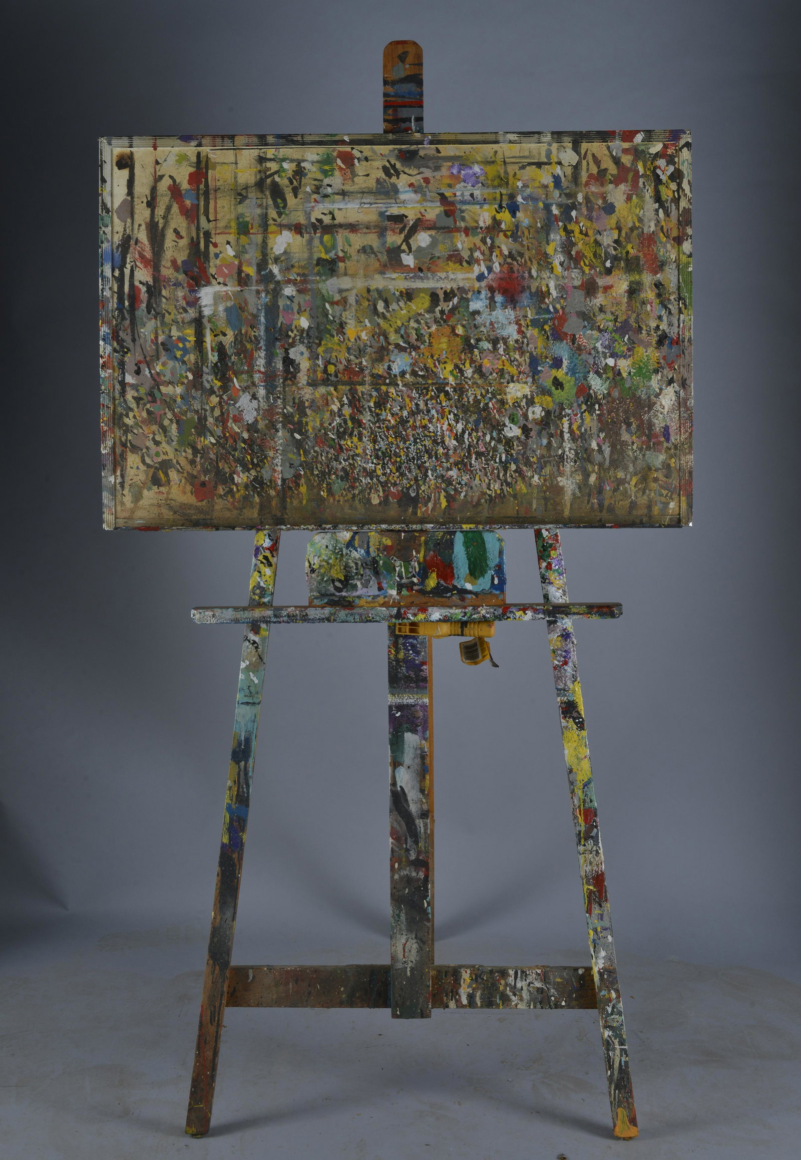 BENNY CARTER (1943 - 2014) easel: Benny Carter's easel purchased at his estate sale after his death in 2014. Benny died from a gun shot wound to the chest. This Easel was in his basement and was his main ezel. The board is what he use