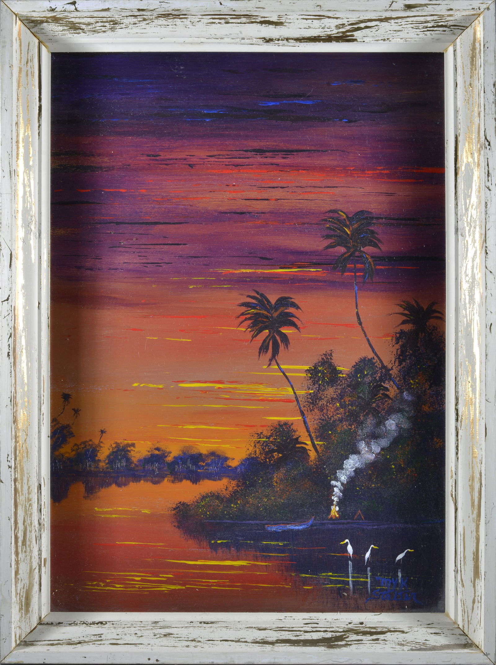 MYK STALTER PAINTING: paint on masonite board. Signed lower right. 20" x 27"