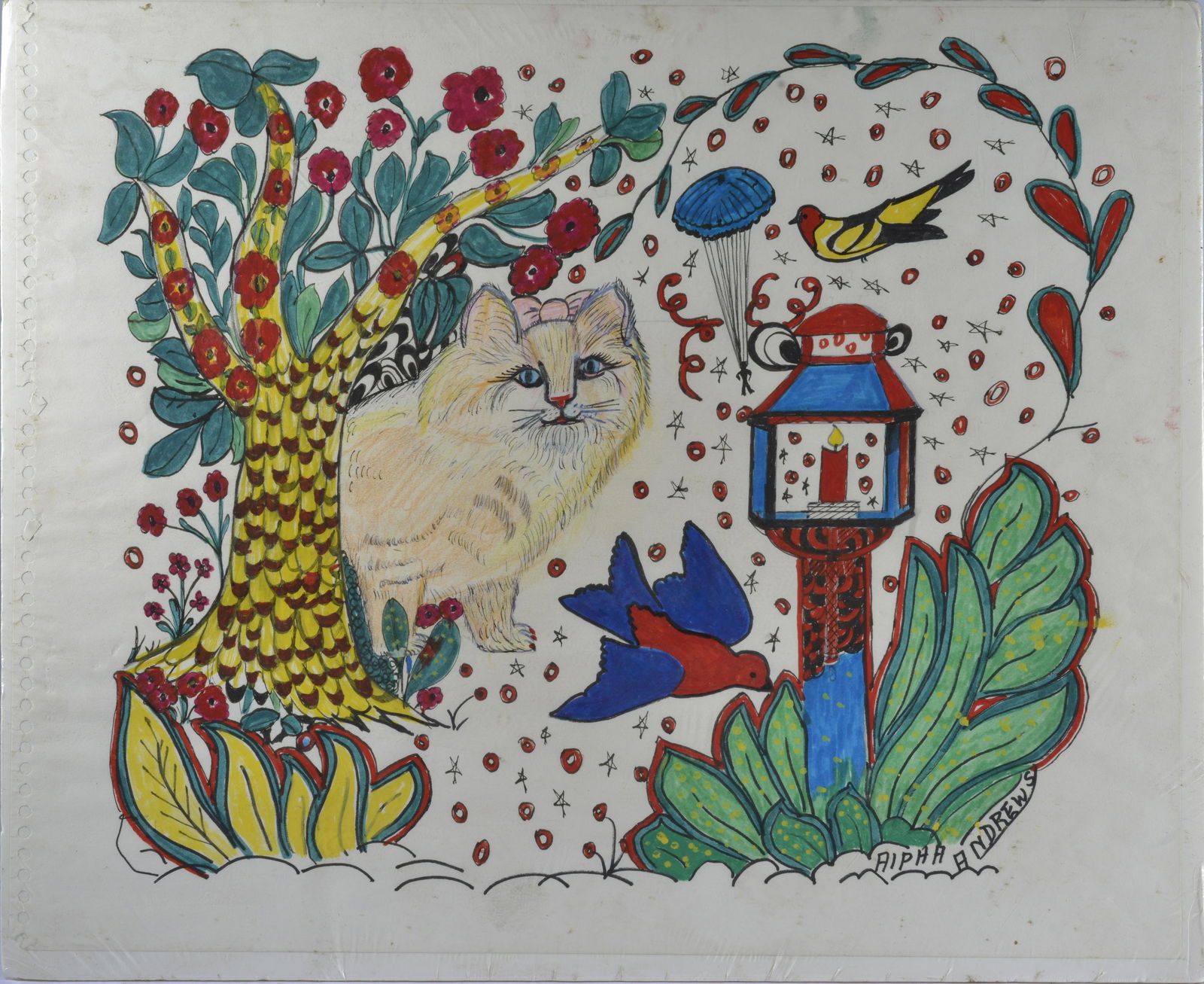 ALPHA ANDREWS FOLK ART PAINTING (1 of 2)