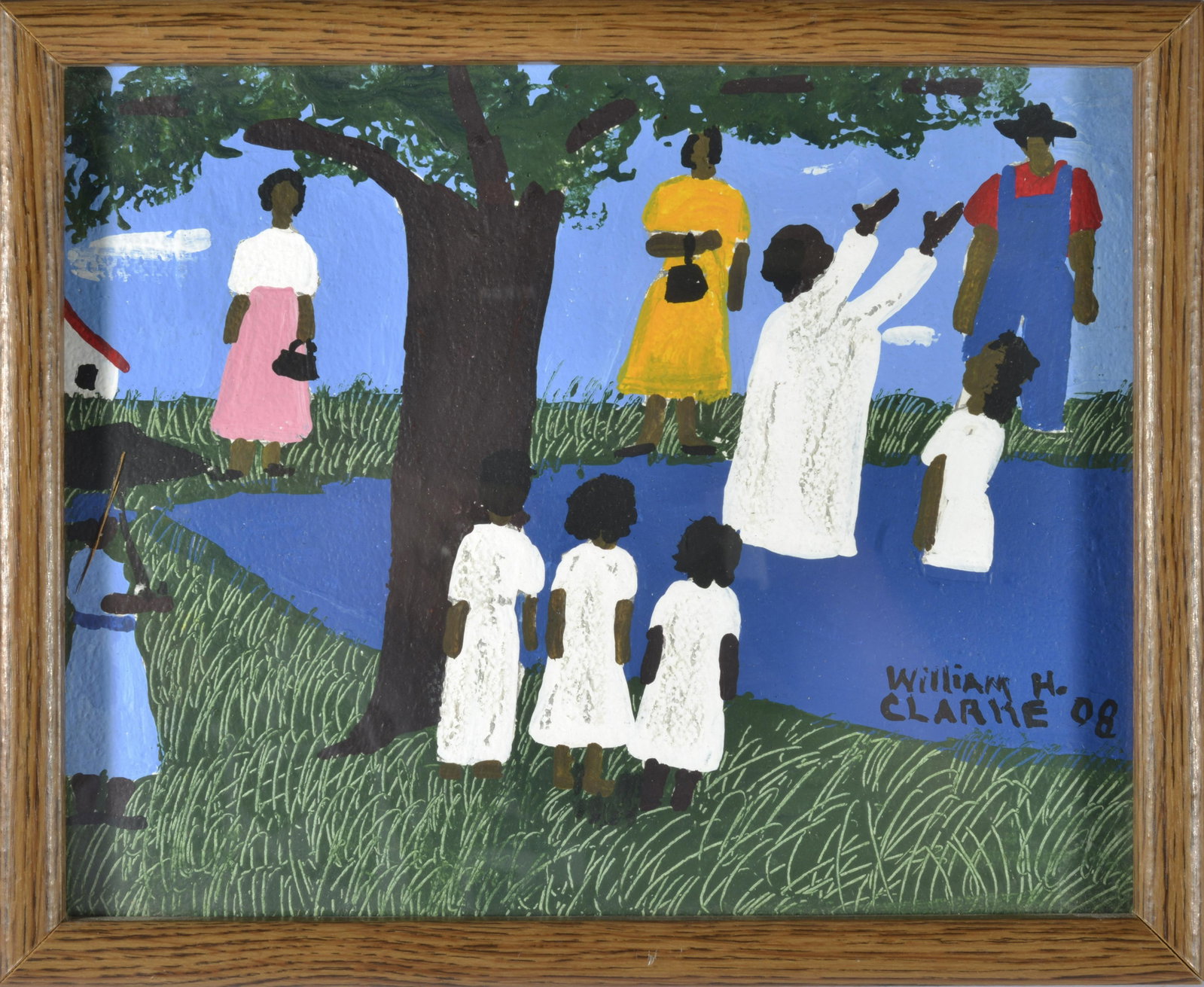 WILLIAM H CLARKE PAINTING: framed and signed dated 2008. 11"x9"