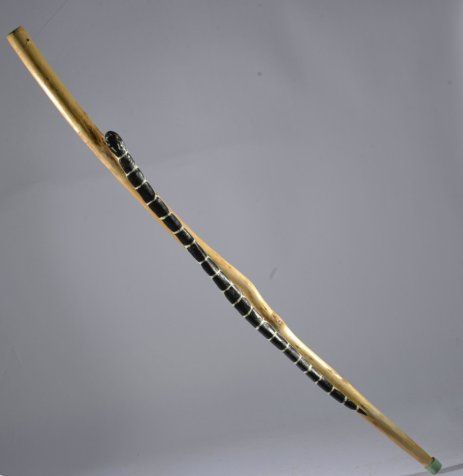 FOLK ART CARVED SNAKE WALKING STICK (1 of 3)