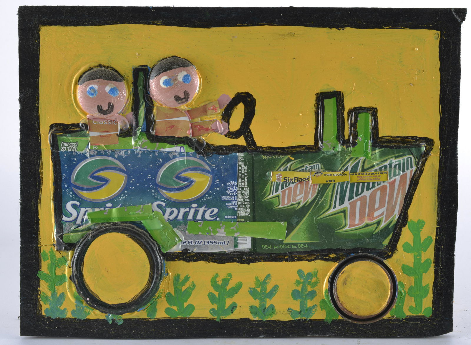 Chris Clark Folk Art Collage Painting (1 of 3)