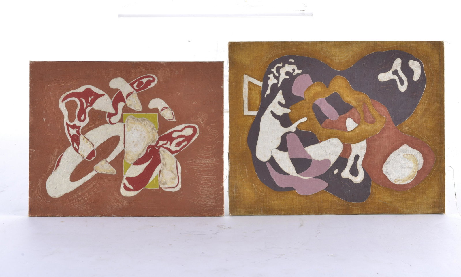 Kenneth W Dow: paint on artist board, signed on back both of these are circa 1945 with dates on back. Smallest 10"x8", largest 11"x9"