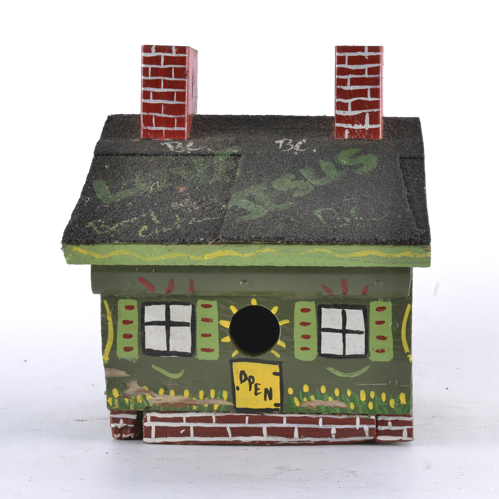 Benny Carter Folk Art Painted Bird House (1 of 4)