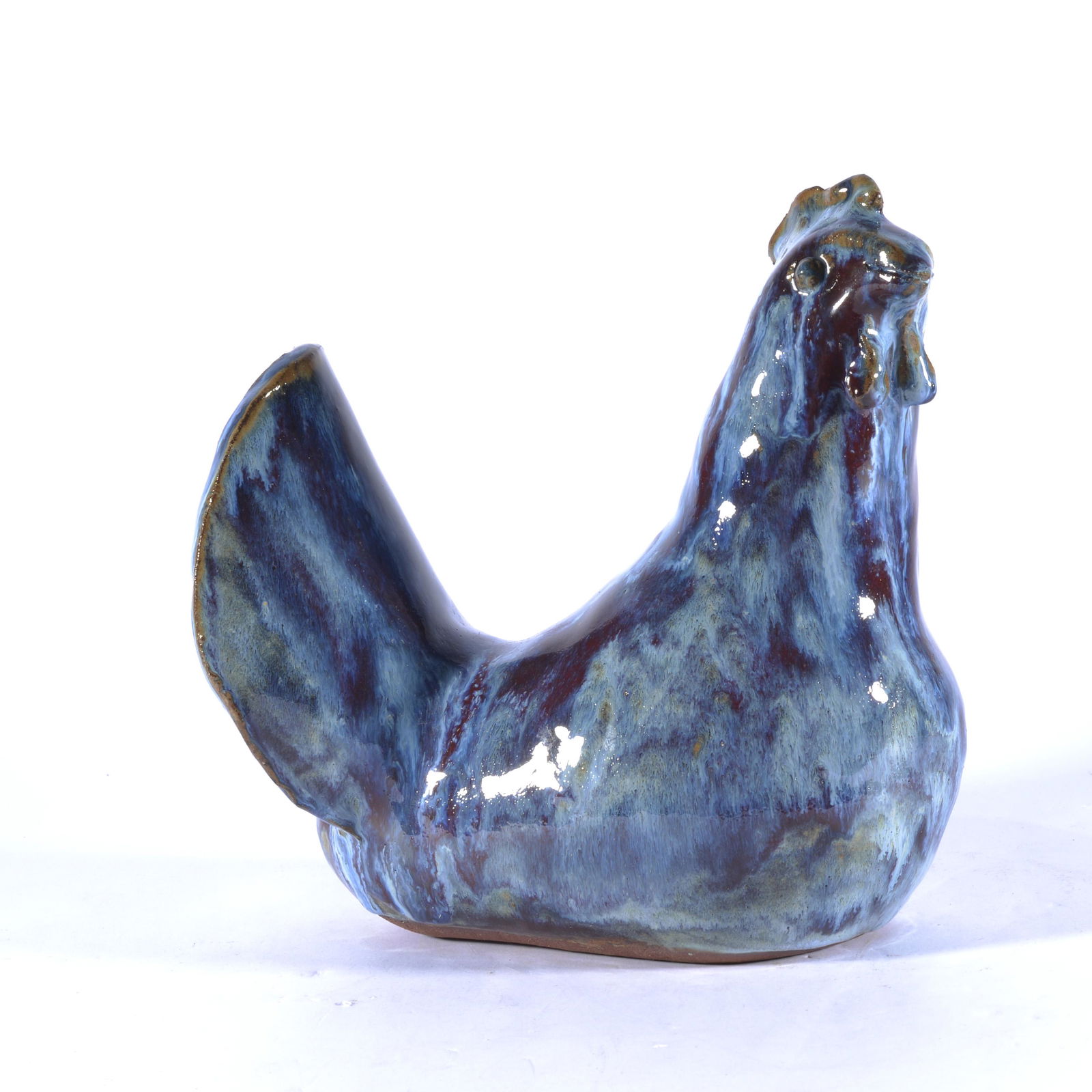 MARVIN BAILEY FANTASTICALLY GLAZED EARLIER NESTING HEN FIGURAL SC (1 of 3)