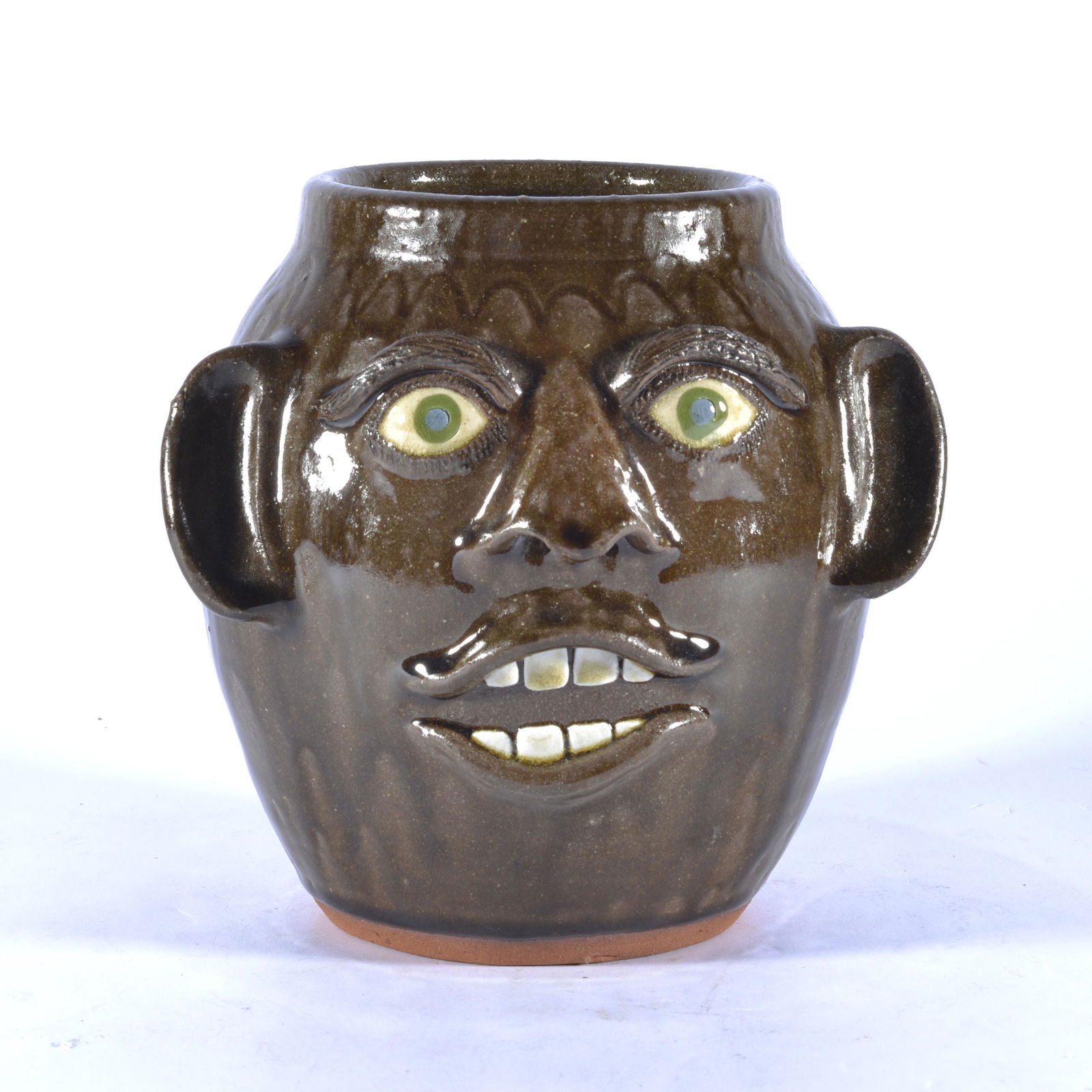 JOE REINHARDT FUN FACE VASE CATAWBA VALLEY NC (1 of 4)