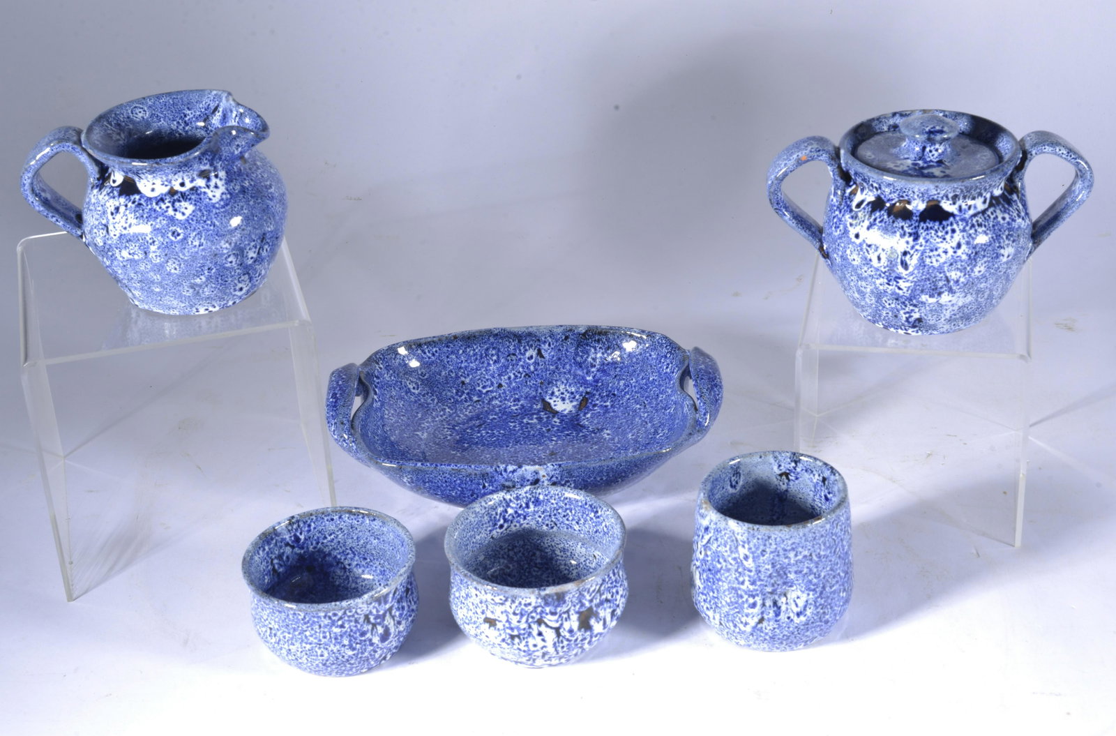 COLE POTTERY GROUP NEOLIA COLE & KENNETH COLE GEORGE SANFORD NC: Circa 2001. Most signed on bottom. Largest is 3" tall, small basket is 7" wide.