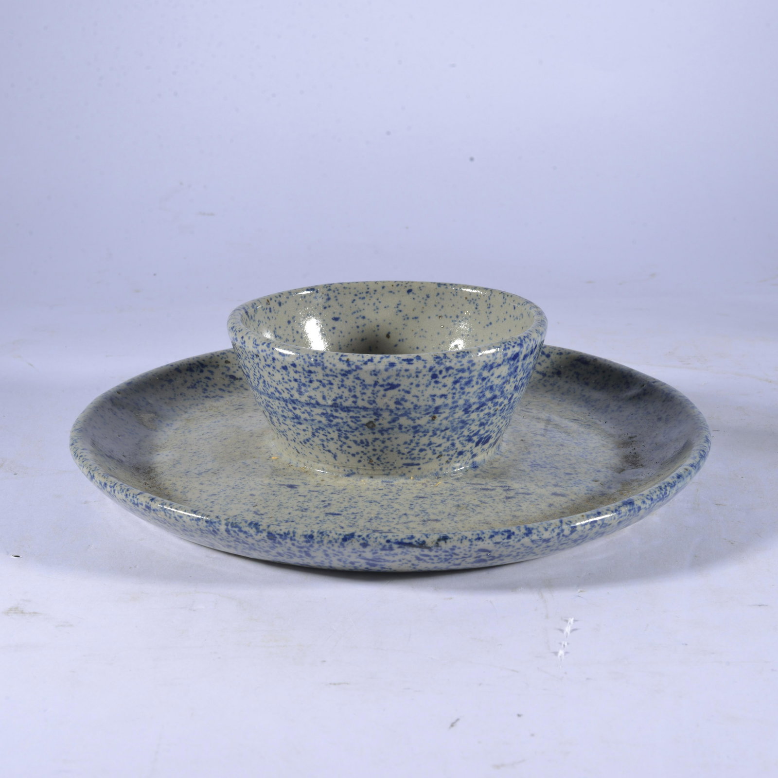 JERRY BROWN SERVING BOWL ON PLATE ONE COMBINED POT AL: Potter Jerry Brown of Alabama was one of the Southern folk pottery legends. His family carries on the tradition. Barely legible on the base is Jerry's signature, Hamilton, AL & dated 1999. The combind