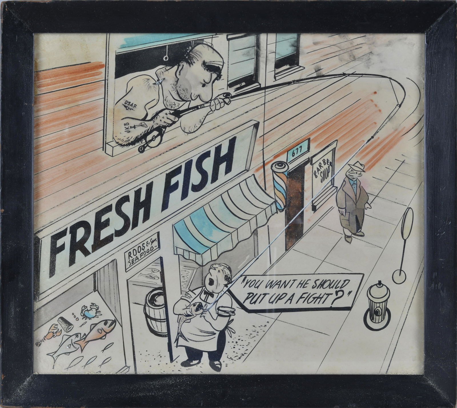 'FRESH FISH' ORIGINAL CARTOON ART (unsigned) (1 of 1)