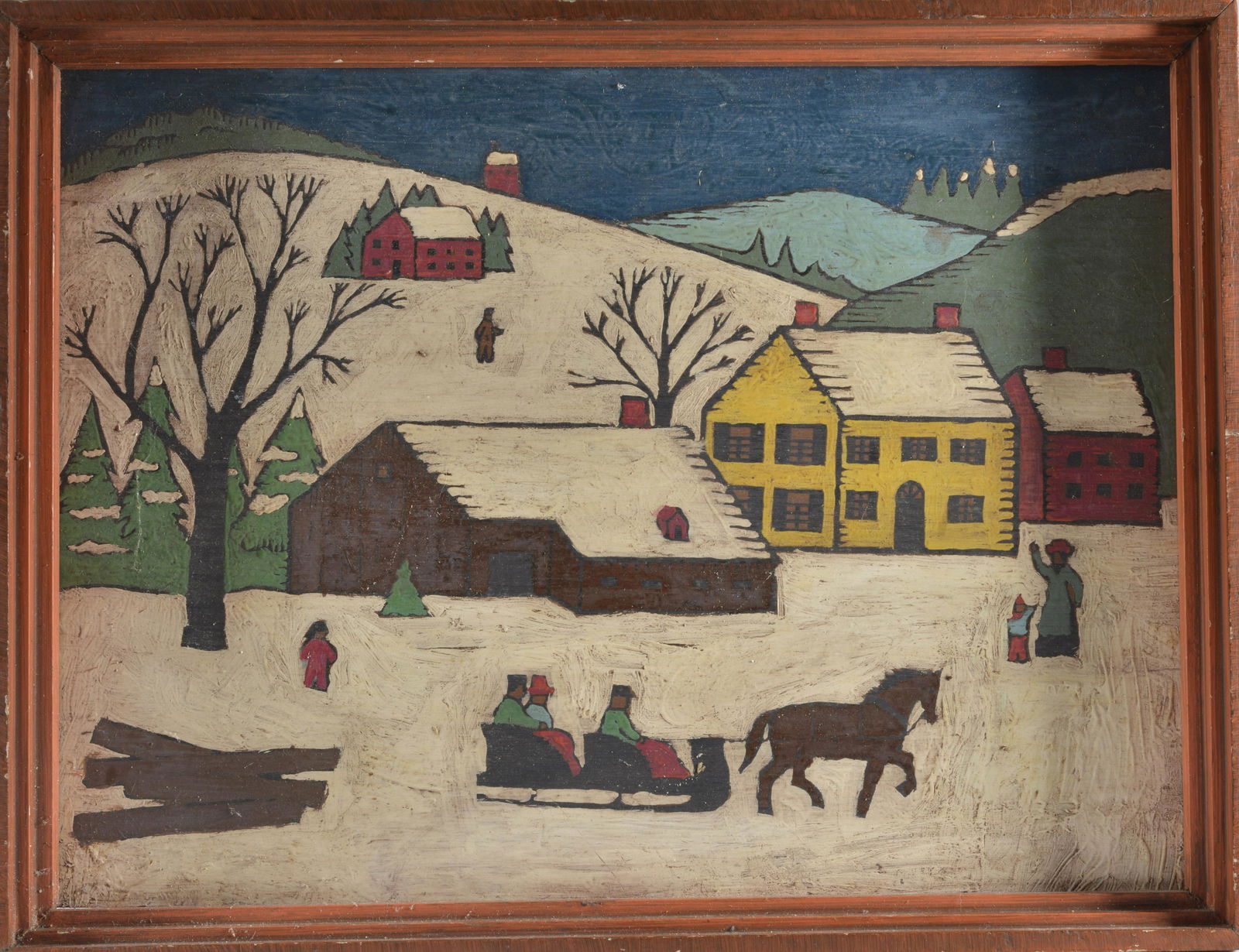 CHRISTMAS WINTER SLEIGH &SNOW SCENE (1 of 1)