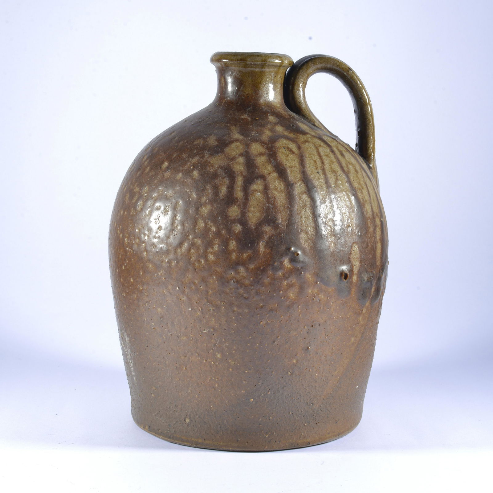 Billy Ray Hussey Salt Glaze Jug Great Orange Peel (fly ash) (1 of 4)