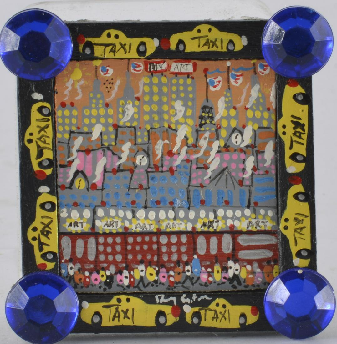 Benny Carter (1943 - 2014) miniature folk art painting (1 of 3)