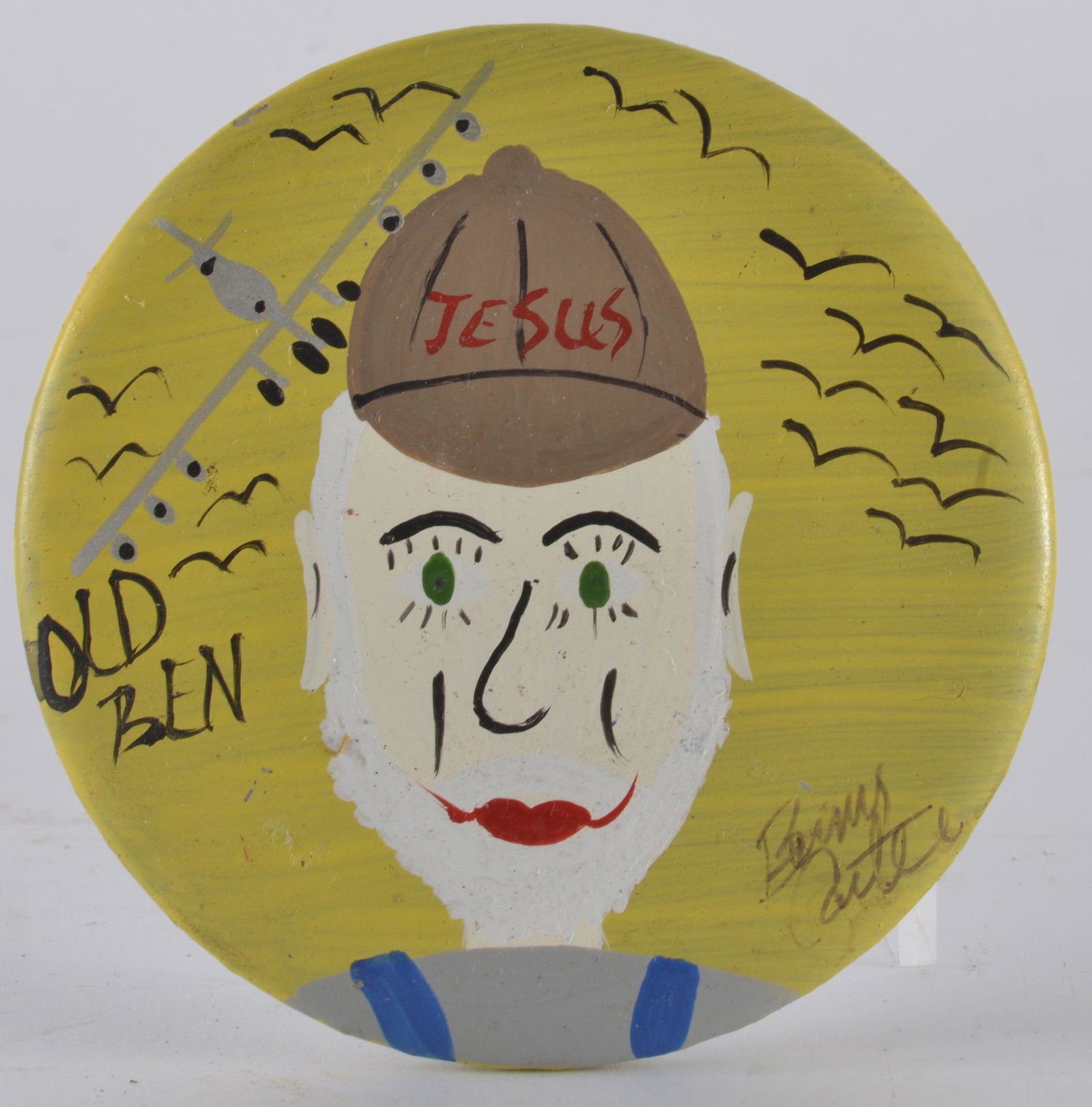 Benny Carter (1943 - 2014) miniature self portrait button (1 of 2)