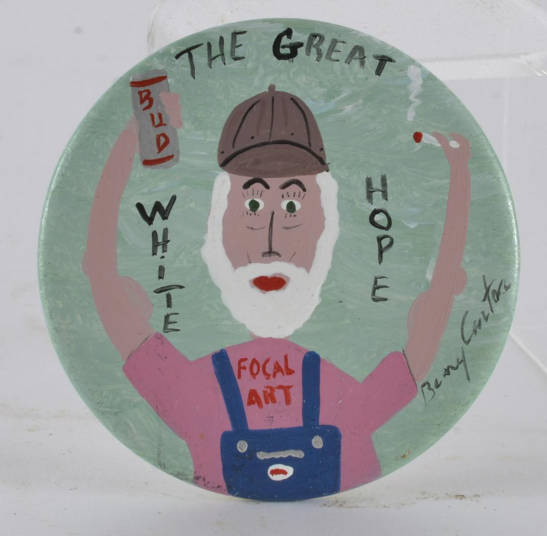 Benny Carter (1943 - 2014) miniature self portrait button (1 of 2)