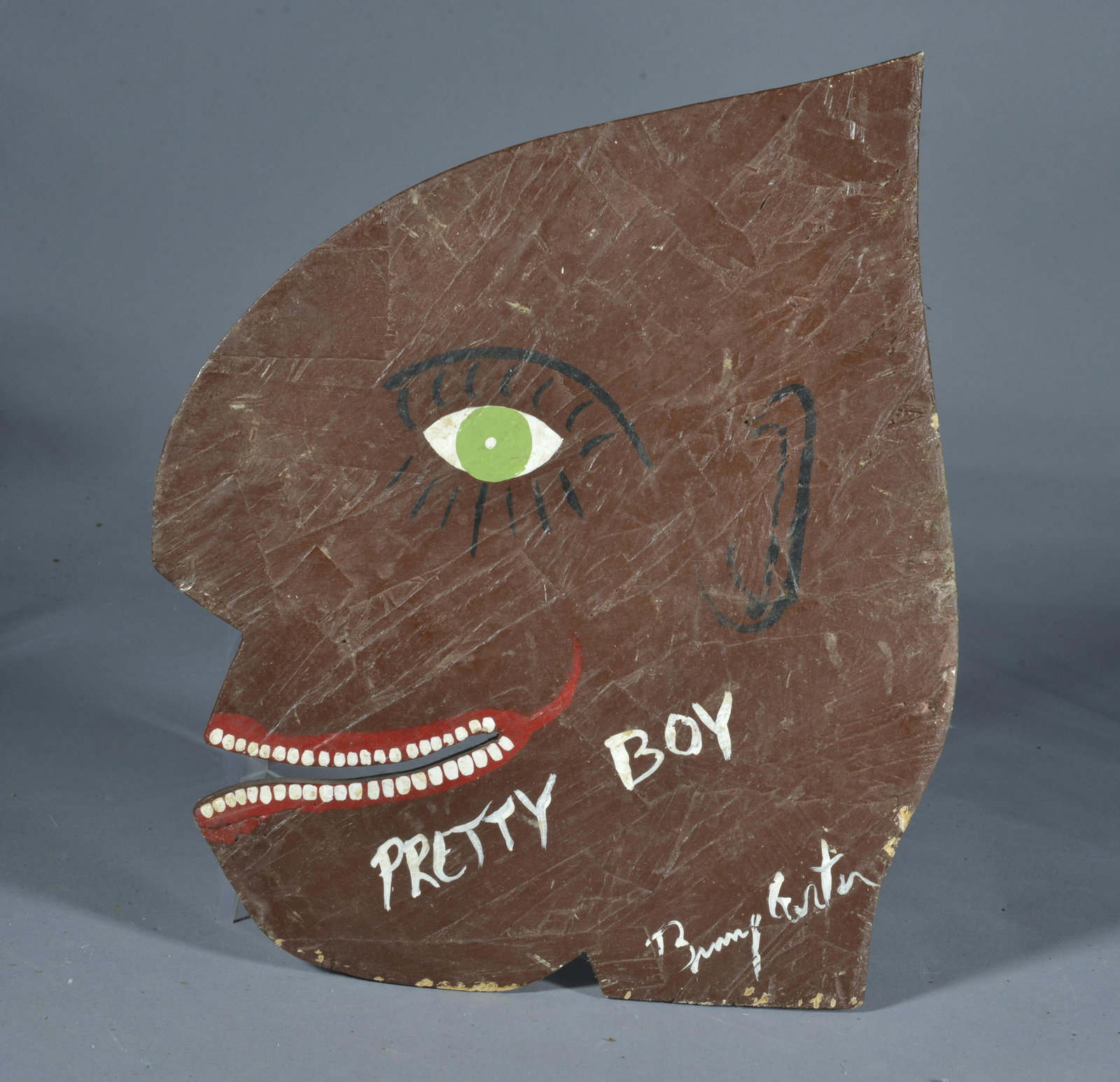 Benny Carter Folk Art: OSB board cutout and paint. Signed lower right-11"