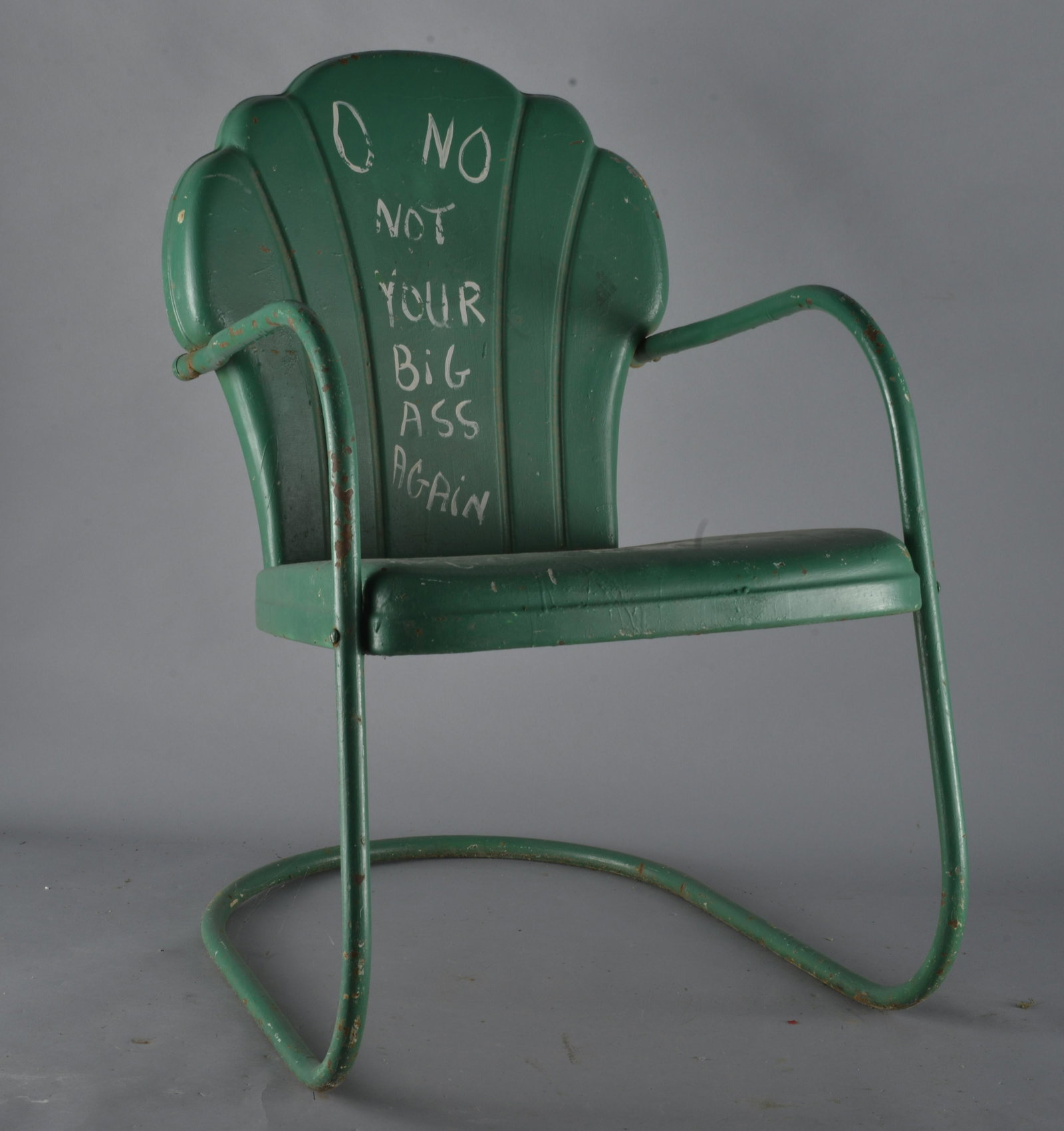 Benny Carter Folk Art Chair: chair painted by Benny Carter.- 37"H