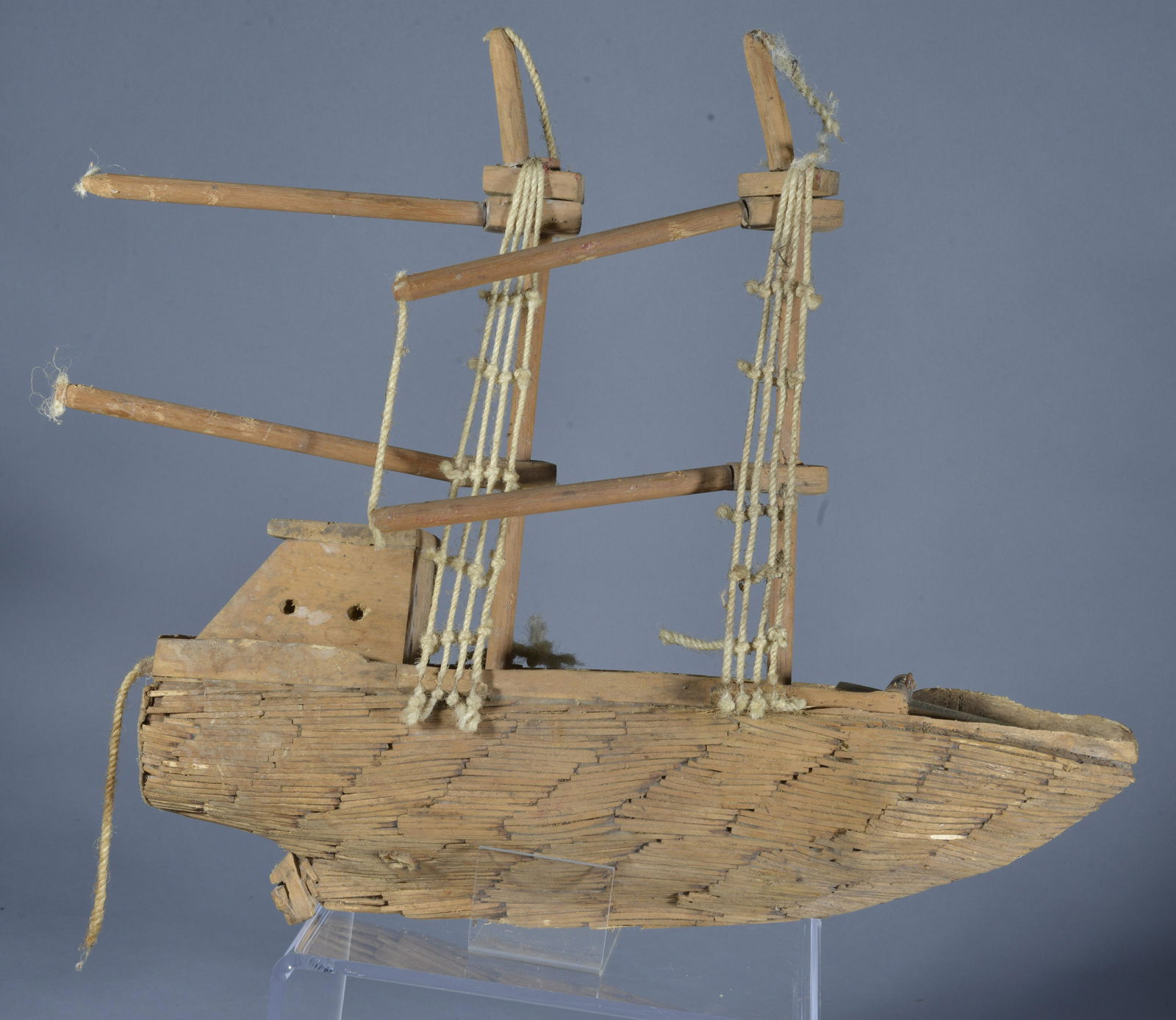 Folk Art Match Stick Sailing Ship (1 of 4)