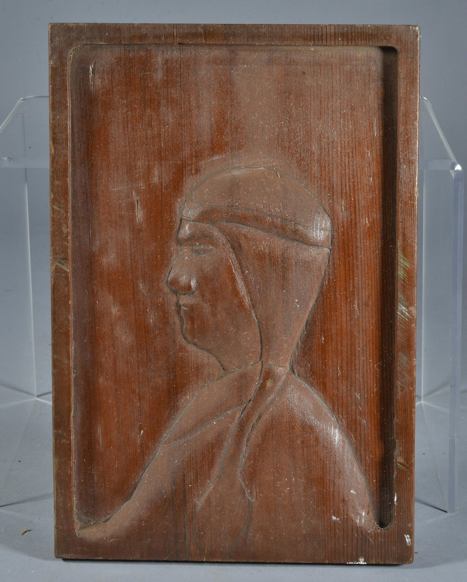 American Indian Carved Wood Panel (1 of 2)