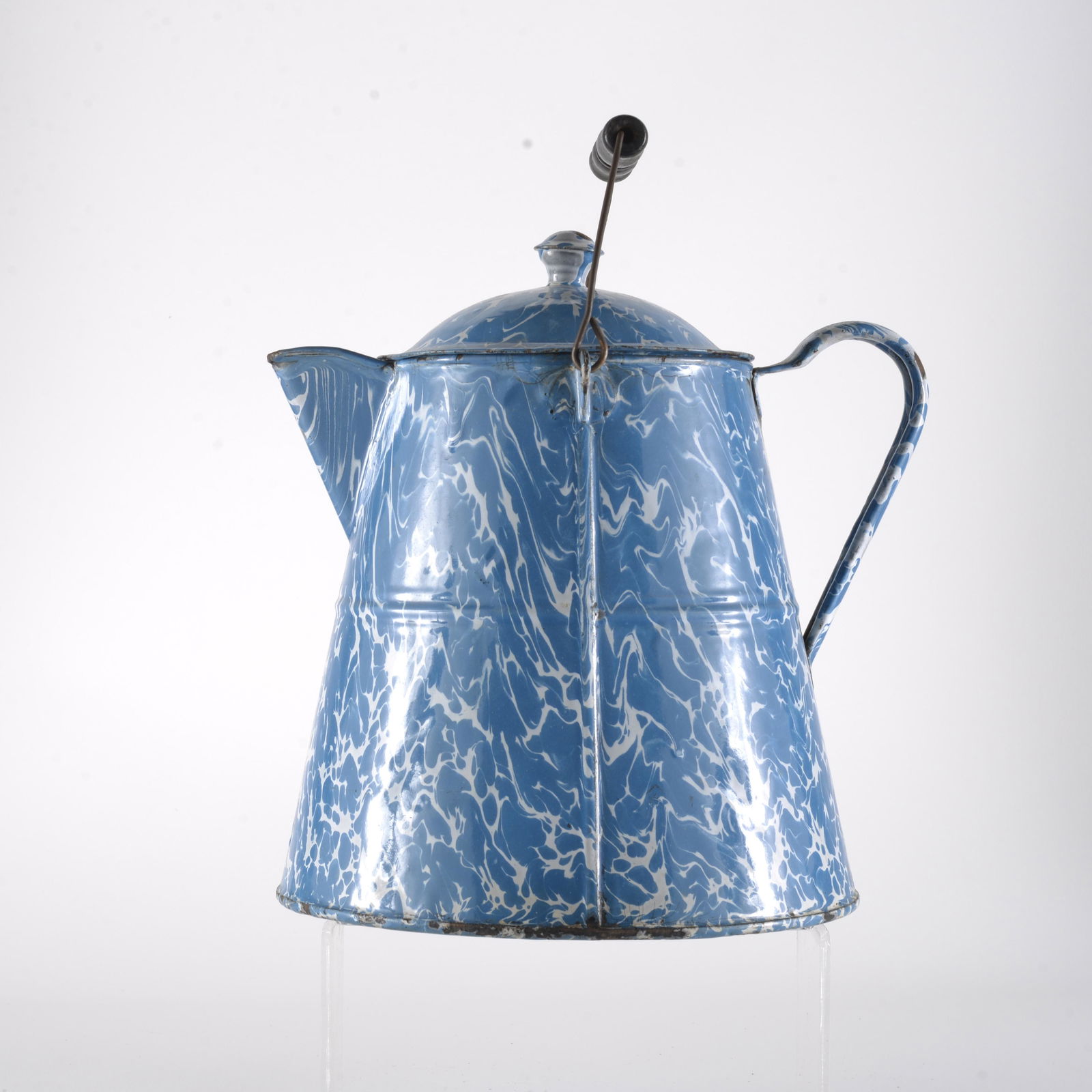 Blue & White Swirl Enamelware Texas Coffee Pot (1 of 4)