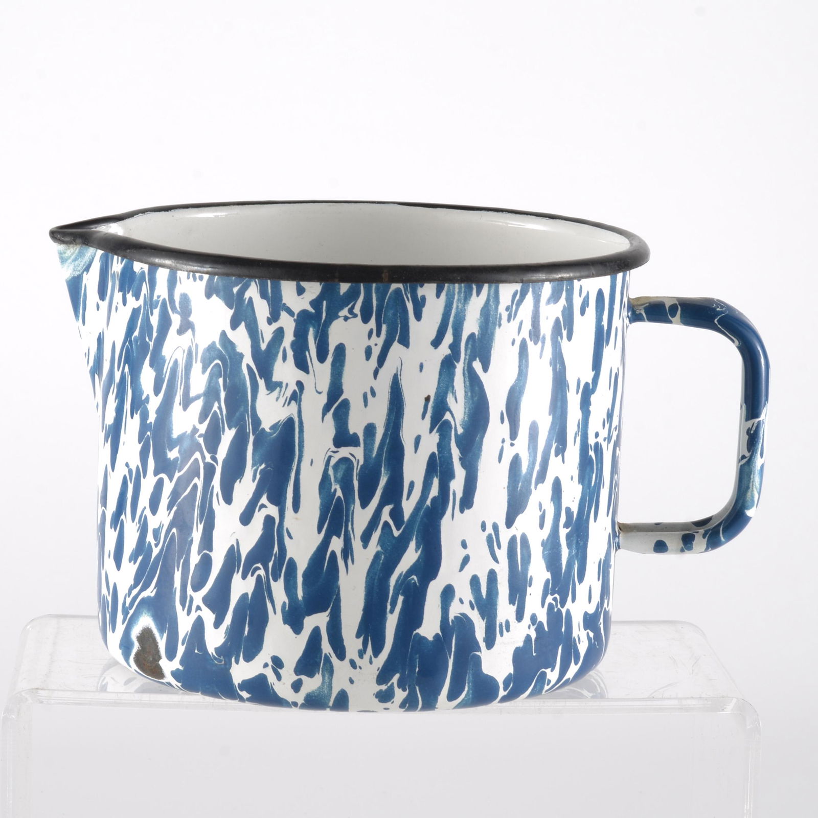 Large Blue & White Swirl  Mearusing Pitcher (1 of 3)
