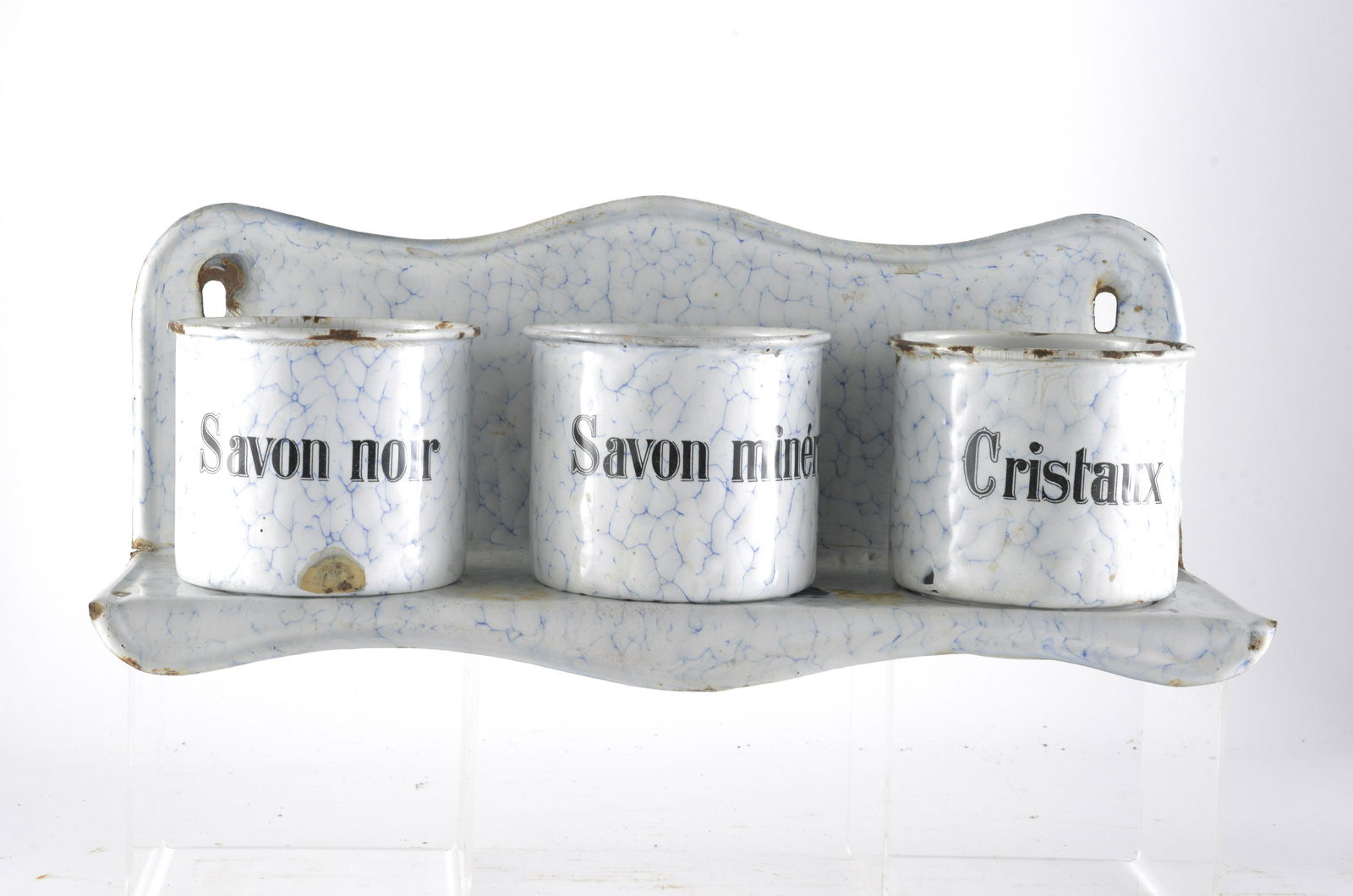 Chicken Wire Enamelware Laundry Room Rack and Pots (1 of 3)