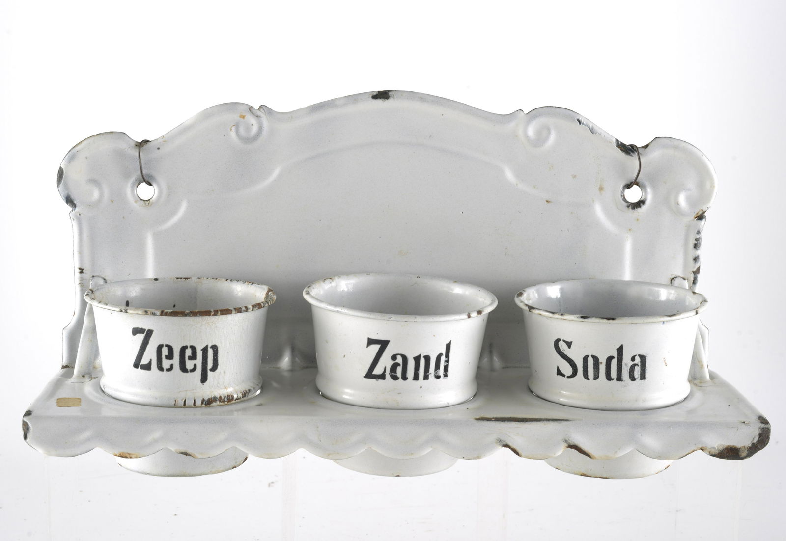 White Enamelware Laundry Room Rack and Pots (1 of 4)