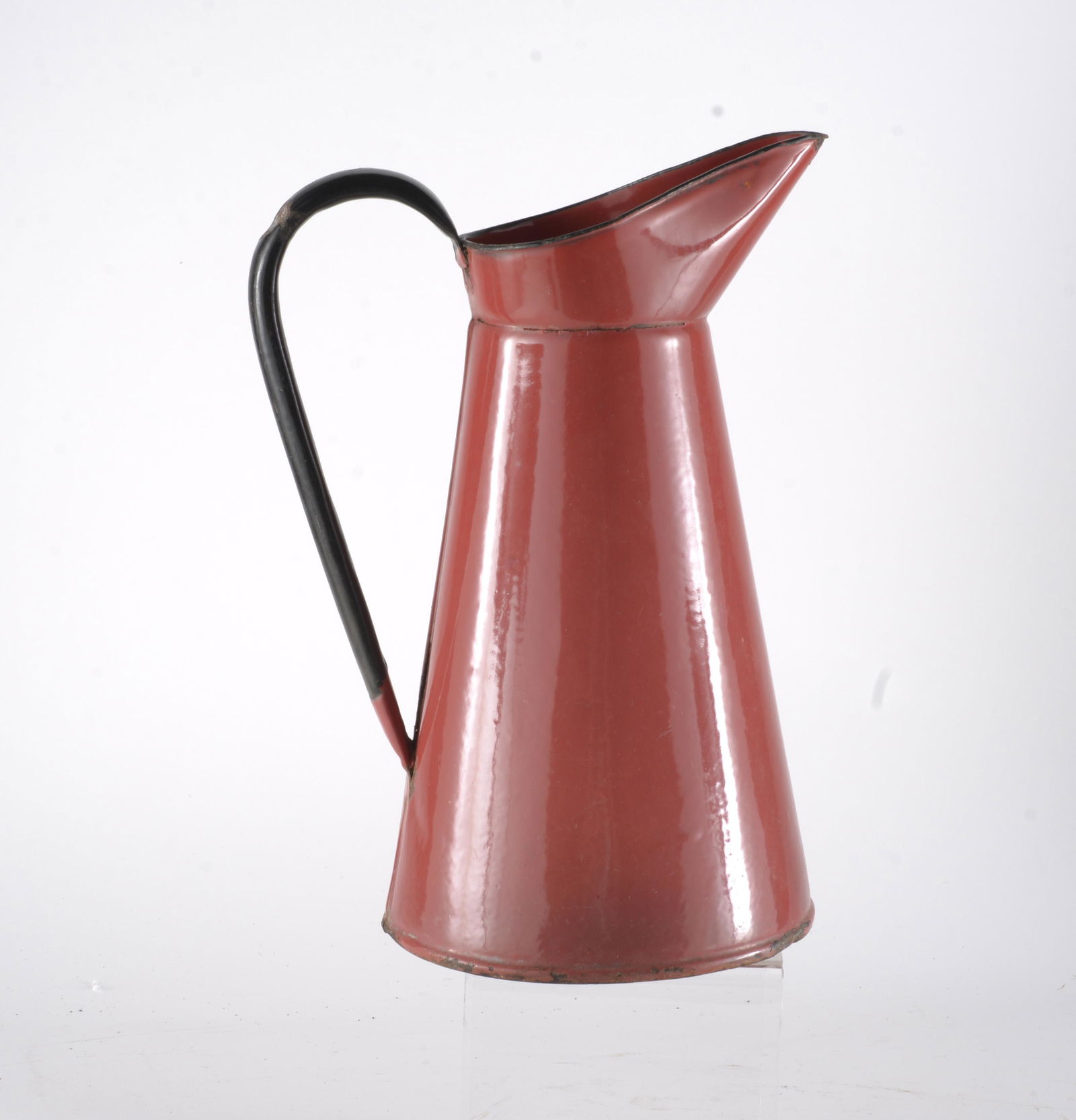 French Enamelware Red Tall Tankard Pitcher (1 of 3)