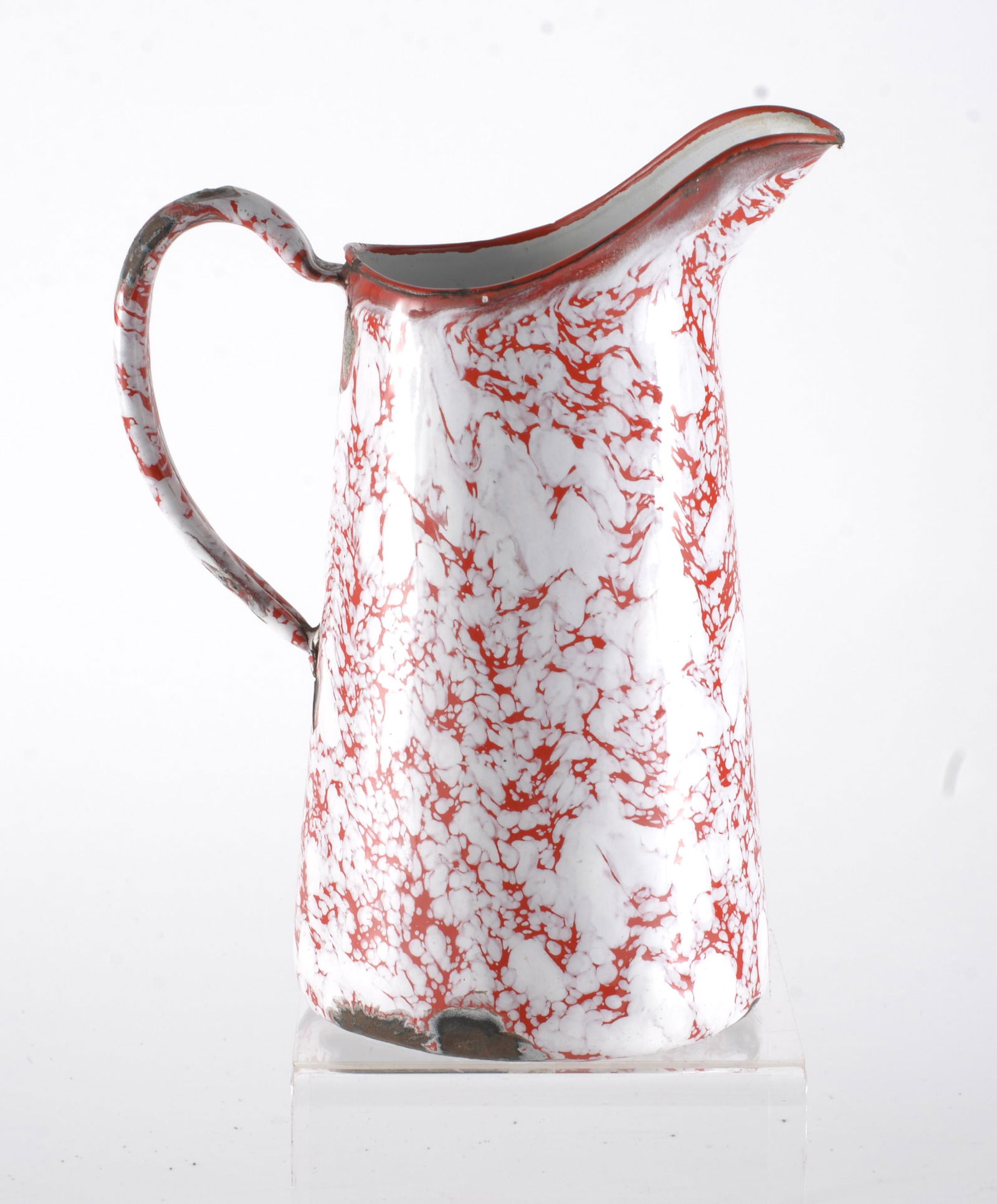 French Red Splatterware Water Pitcher (1 of 3)