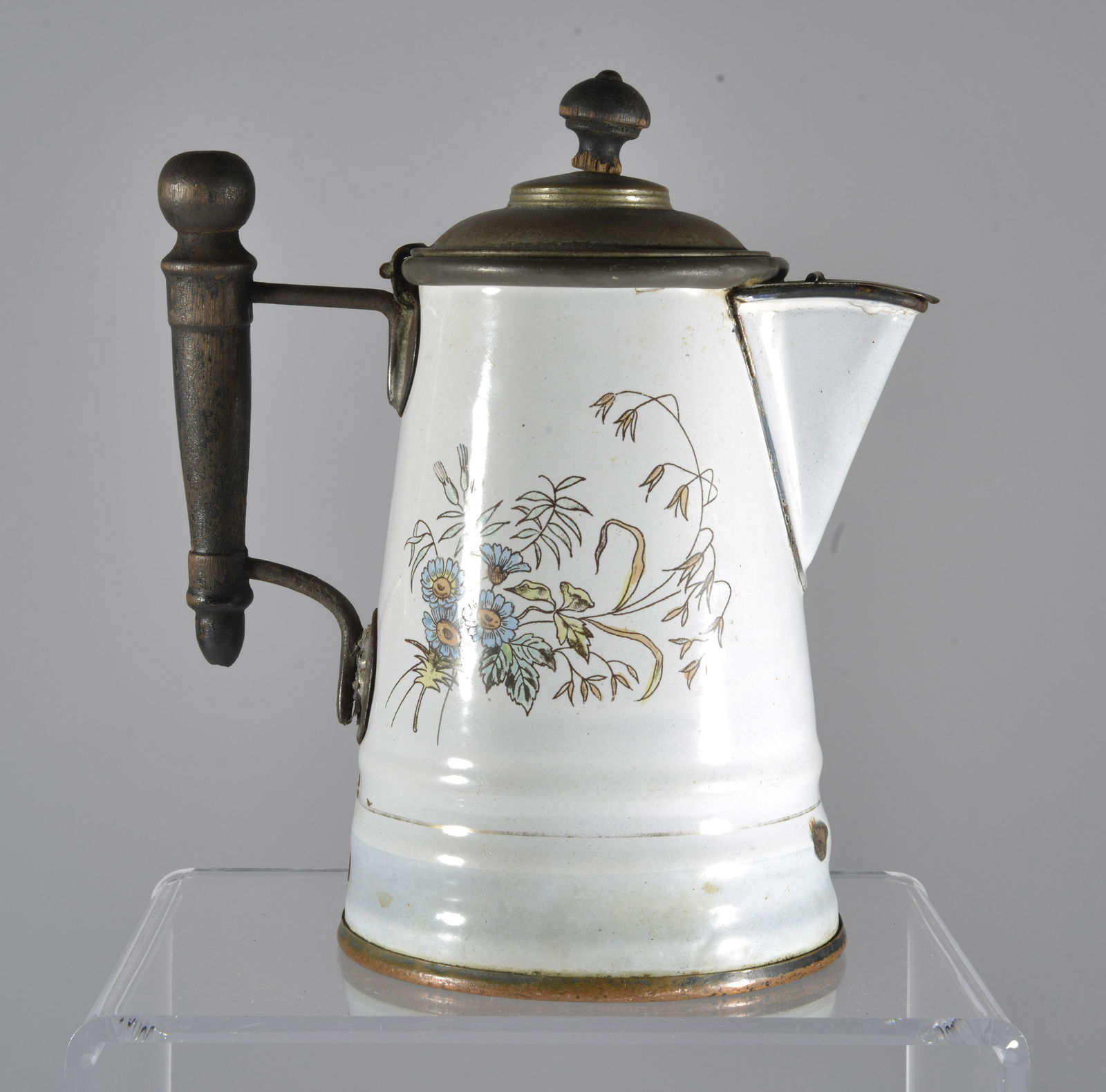 Decorated Enamelware Tea Pot (1 of 2)