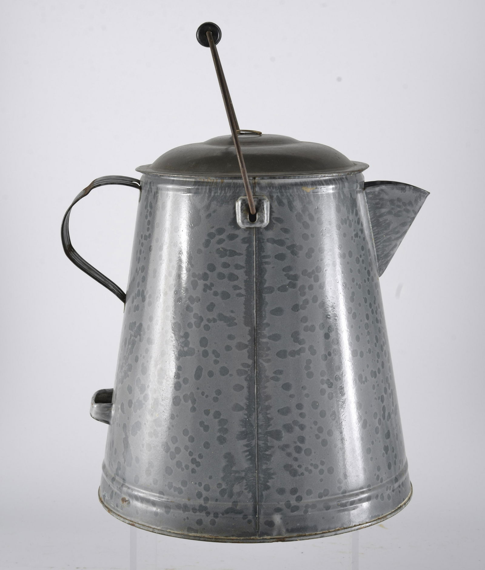 Gray Mottled Enamelware Texas Coffee Pot (1 of 4)