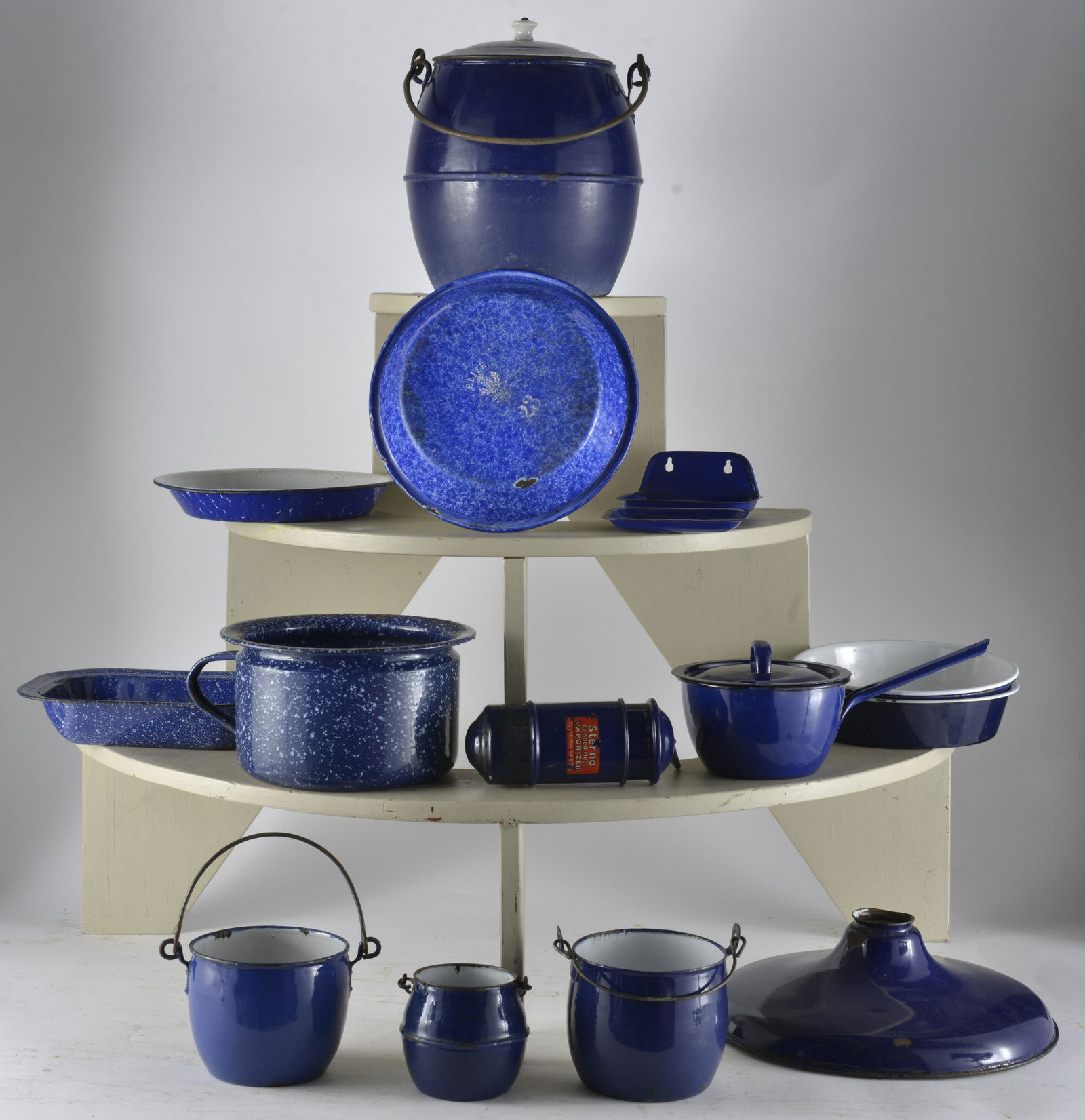 15 Piece Various Colored Deep Blue Enamelware Assorted Items (1 of 3)