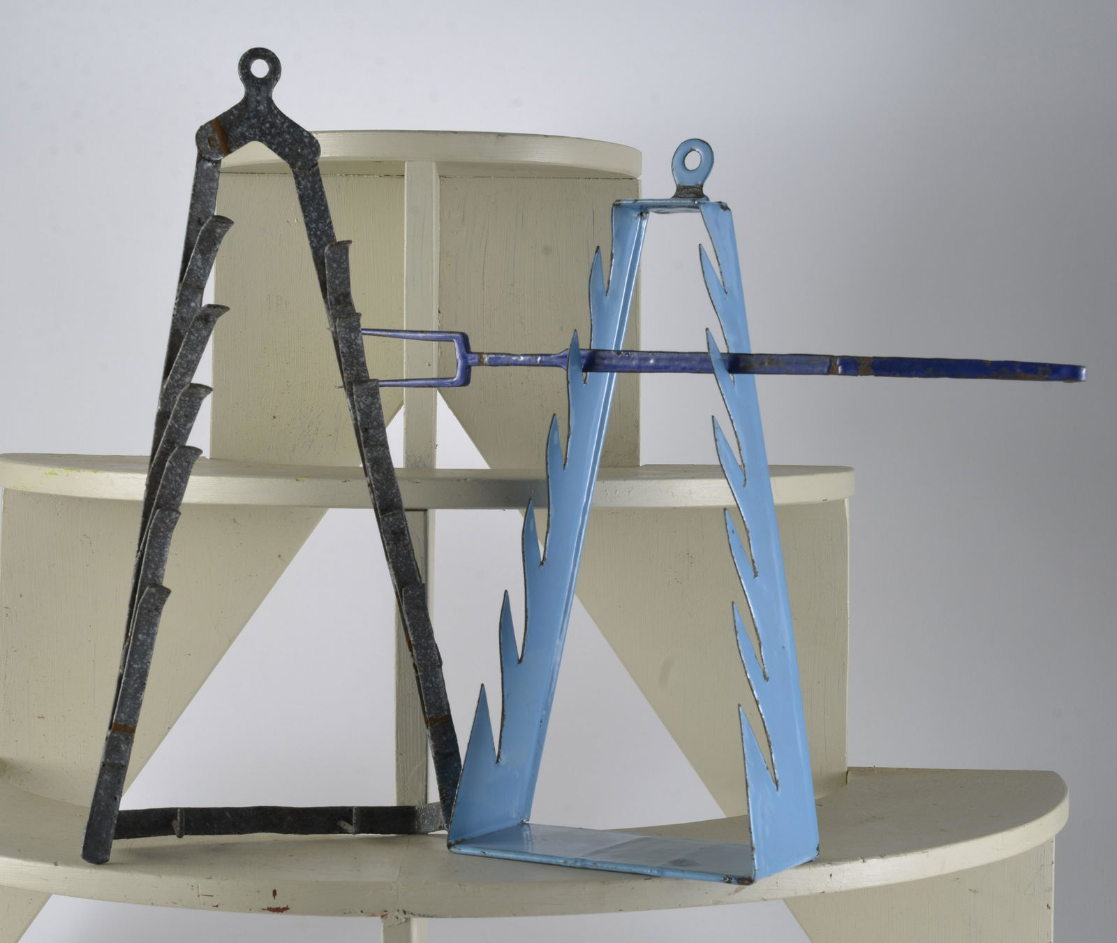 2 Piece European Enamelware Wall Hanger Utensil Rack with Fork (1 of 1)