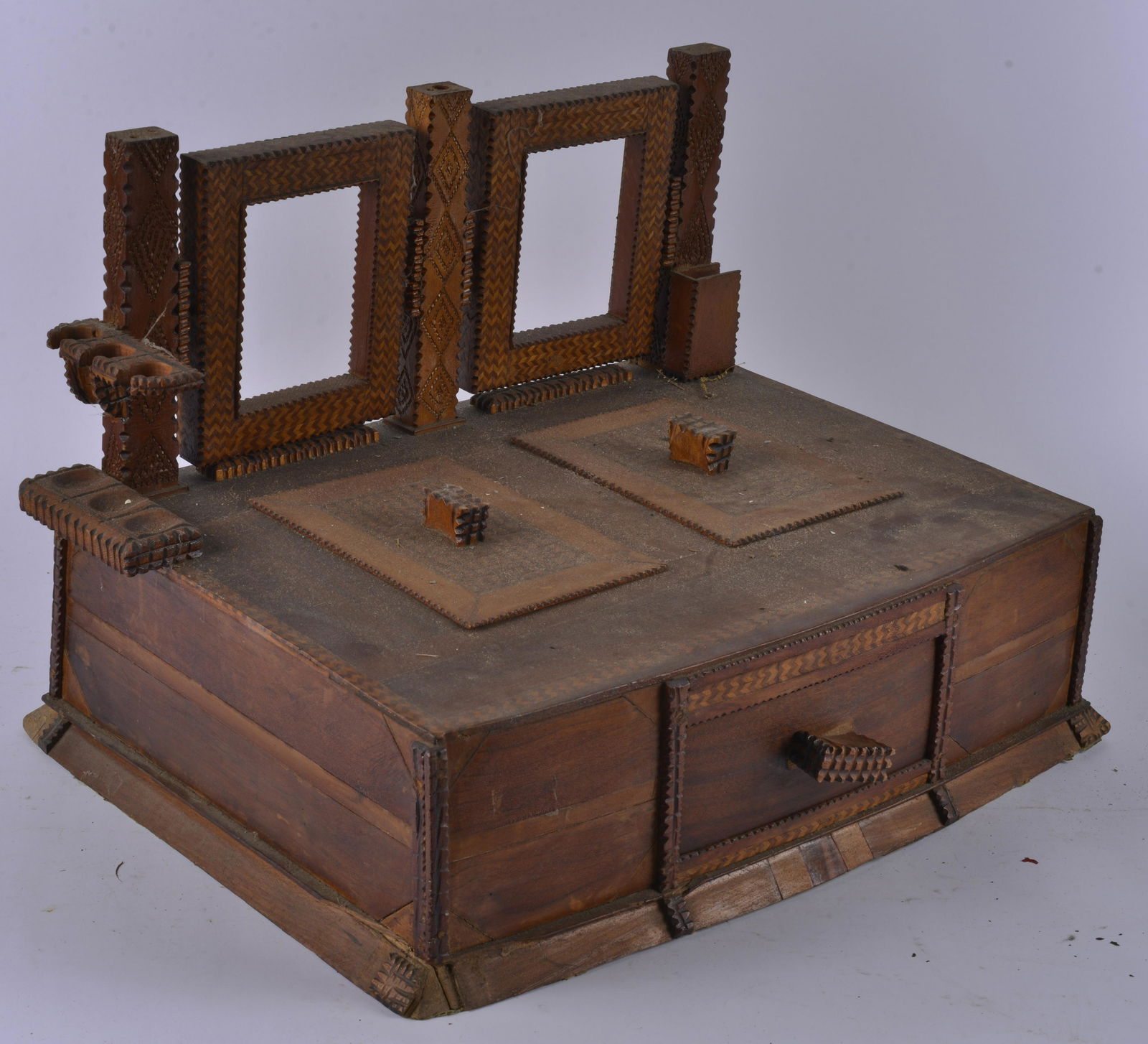 Tramp Art Mirrored Box (1 of 6)