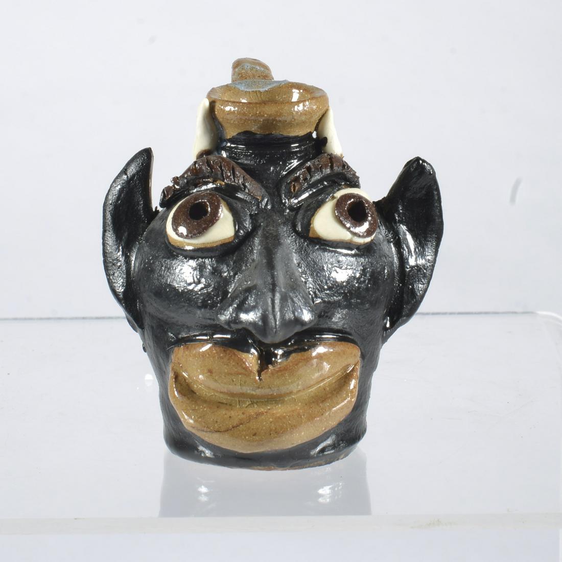 Albert Hodge Miniature Devil Face Jug Catawba Valley Pottery NC (1 of 4)