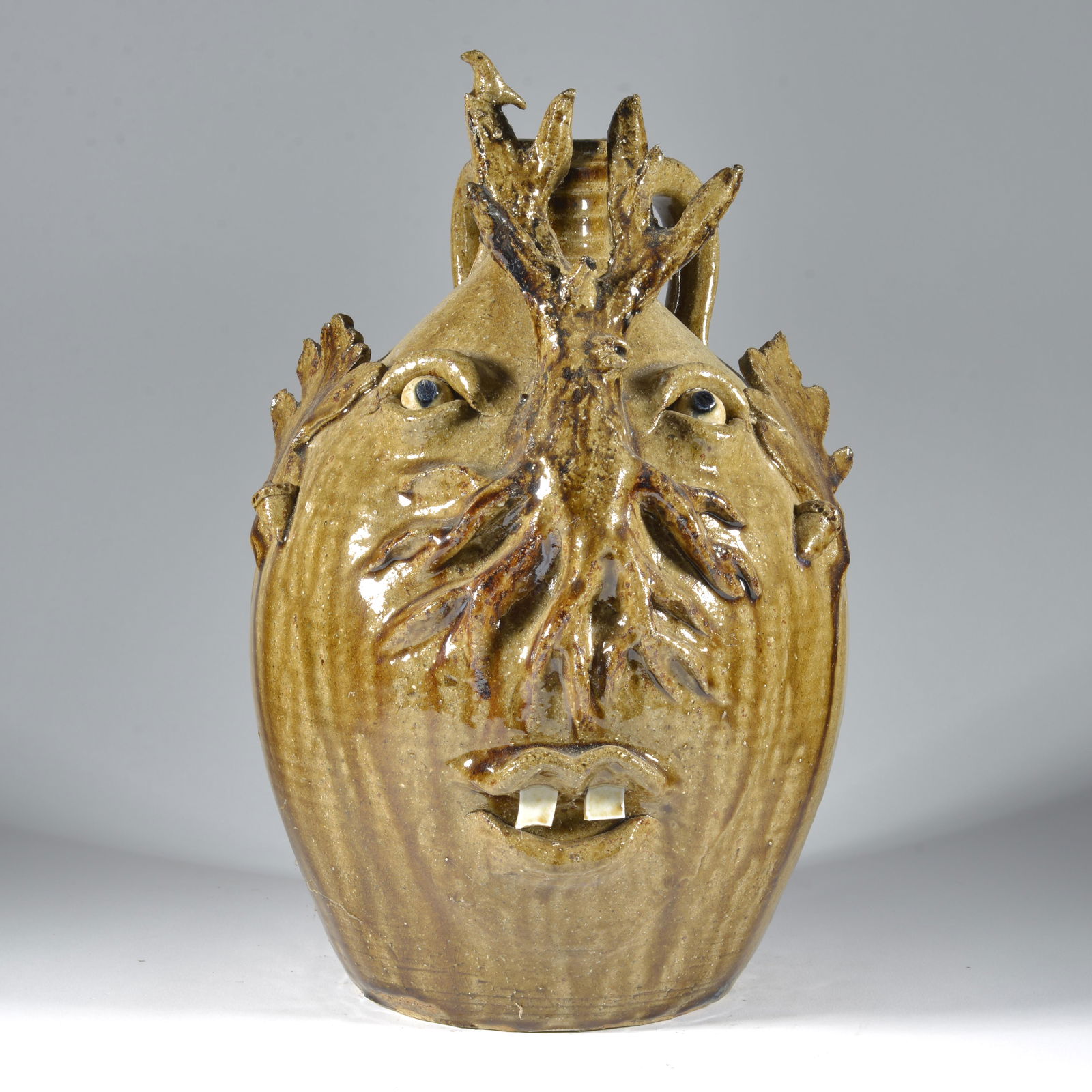 Michael Mike Ball Tree Face Jug Catawba Valley Folk Pottery NC (1 of 5)