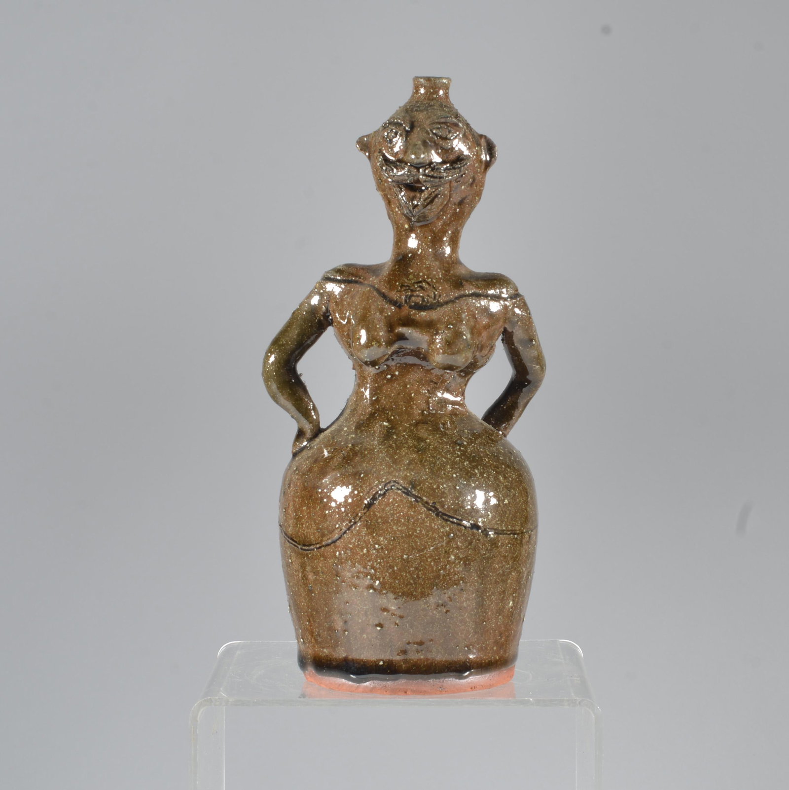 Jamie Kale Pottery Figural Bottle 1998 Catawba Valley NC Folk (1 of 6)